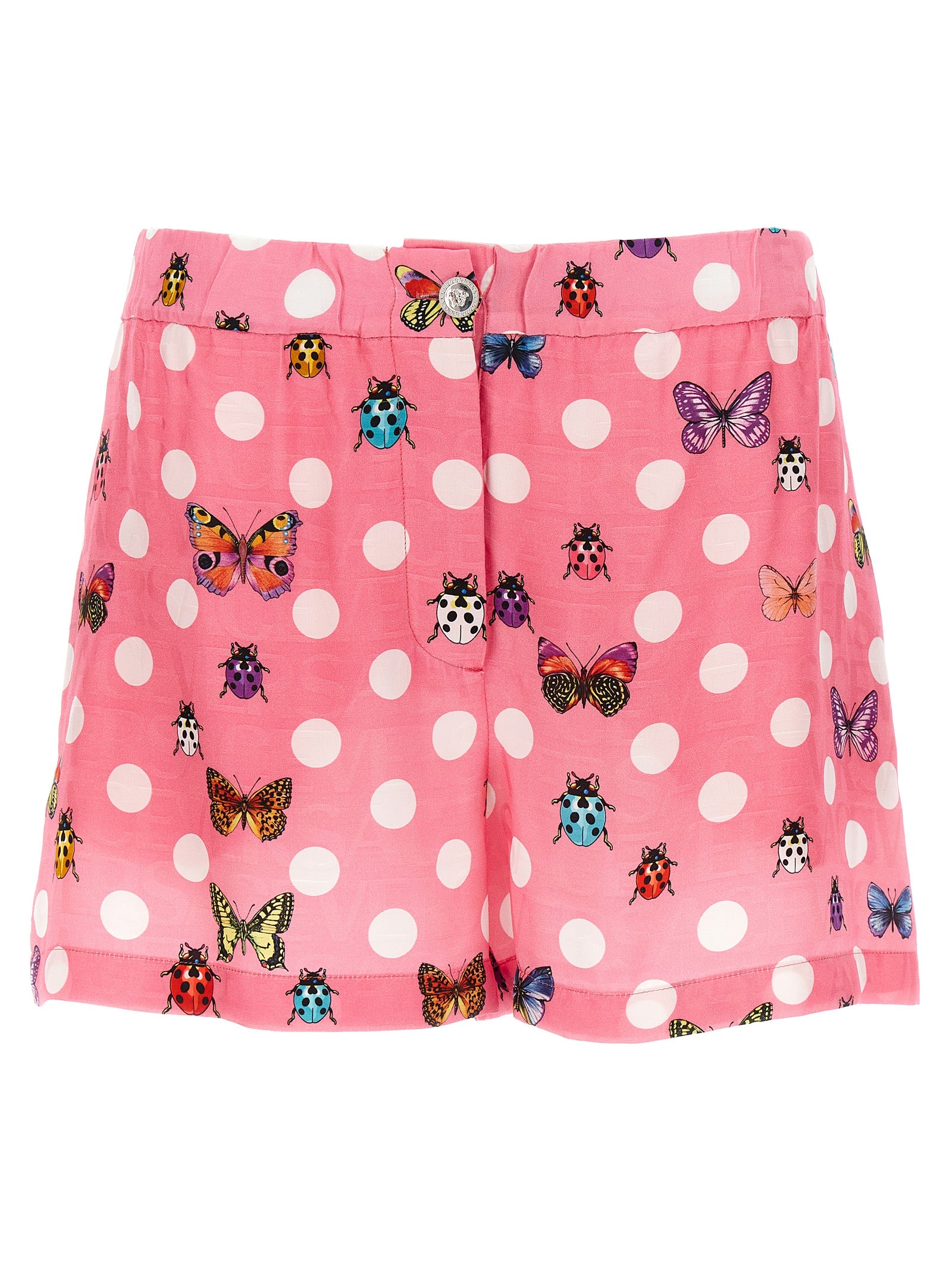 Versace-Heritage Butterflies & Ladybugs Polka Dot Bermuda, Short Rosa-Donna