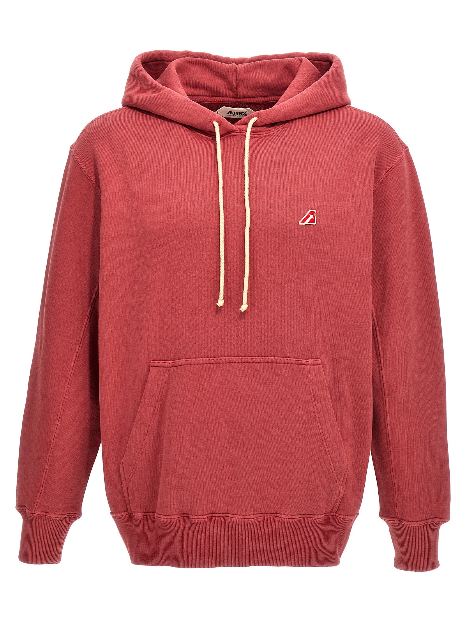 Autry-Logo Hoodie Felpe Rosa-Uomo