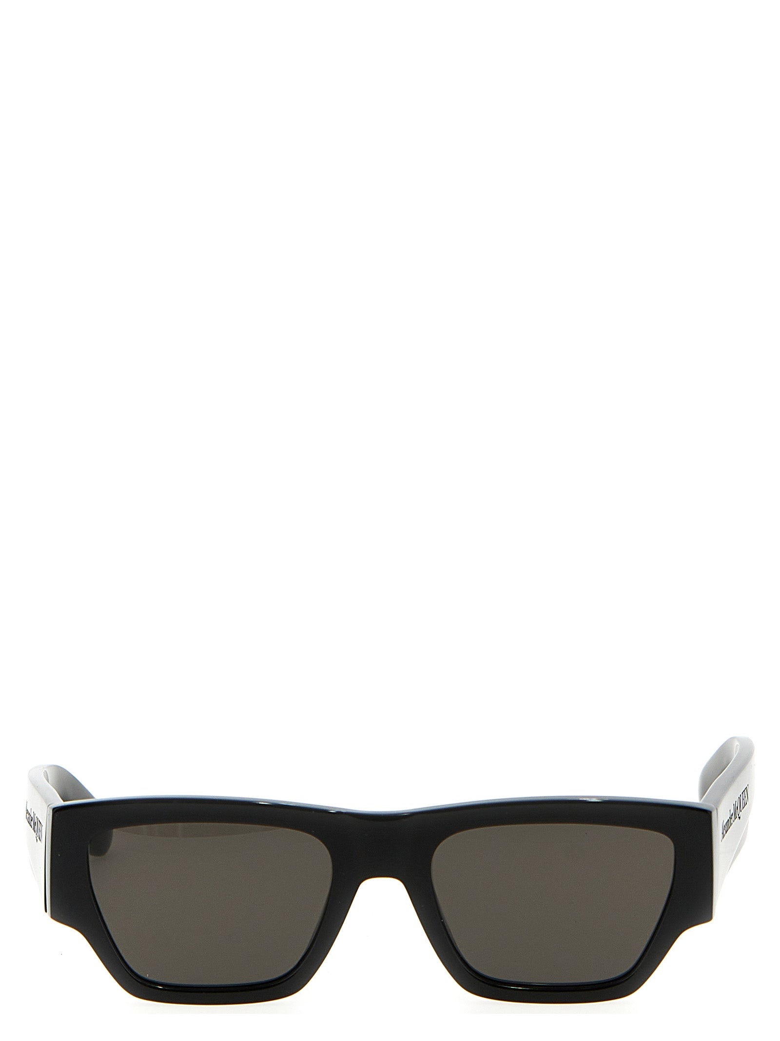 Alexander Mcqueen-Mcqueen Angled Occhiali Da Sole Nero-Uomo