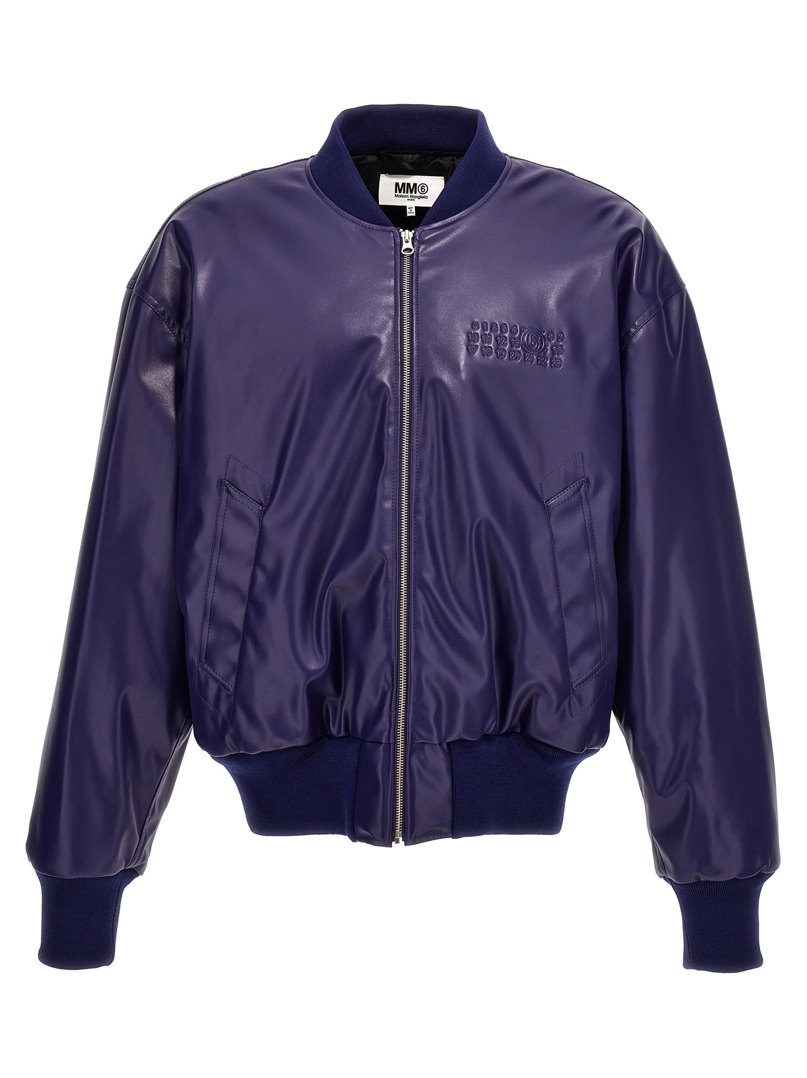 Mm6 Maison Margiela-Logo Bomber Jacket Giacche Blu-Uomo