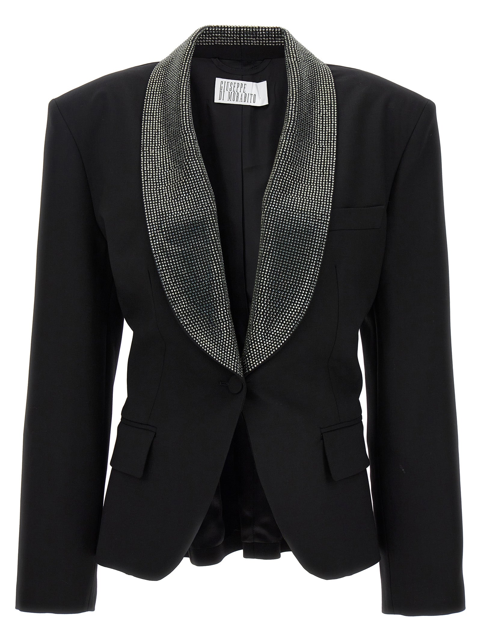 Giuseppe Di Morabito-Crystal Lapel Blazer Giacche Nero-Donna