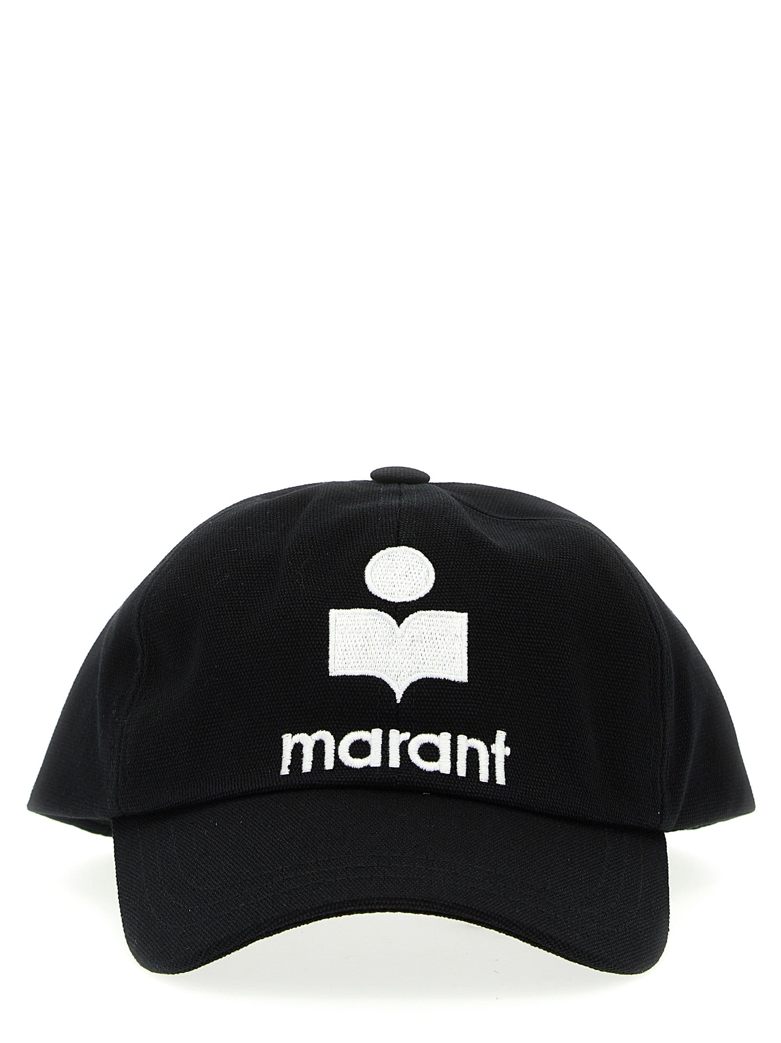 Marant-Logo Embroidery Cap Cappelli Bianco/Nero-Uomo