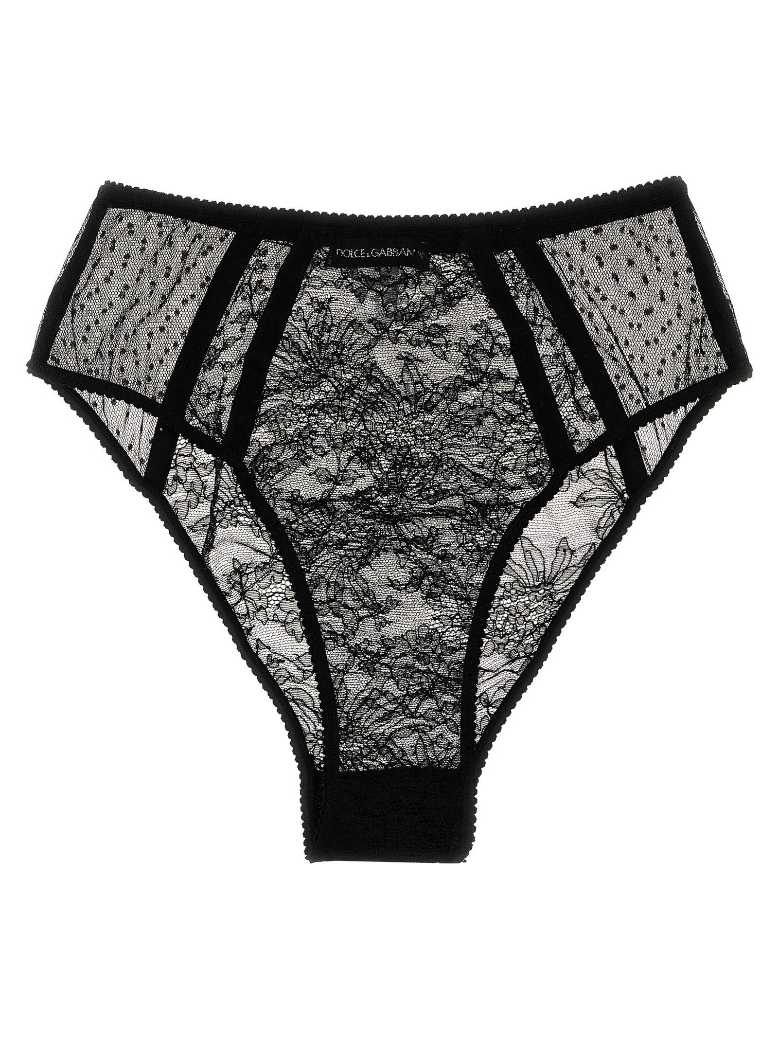 Dolce & Gabbana-Lace Briefs Intimo Nero-Donna