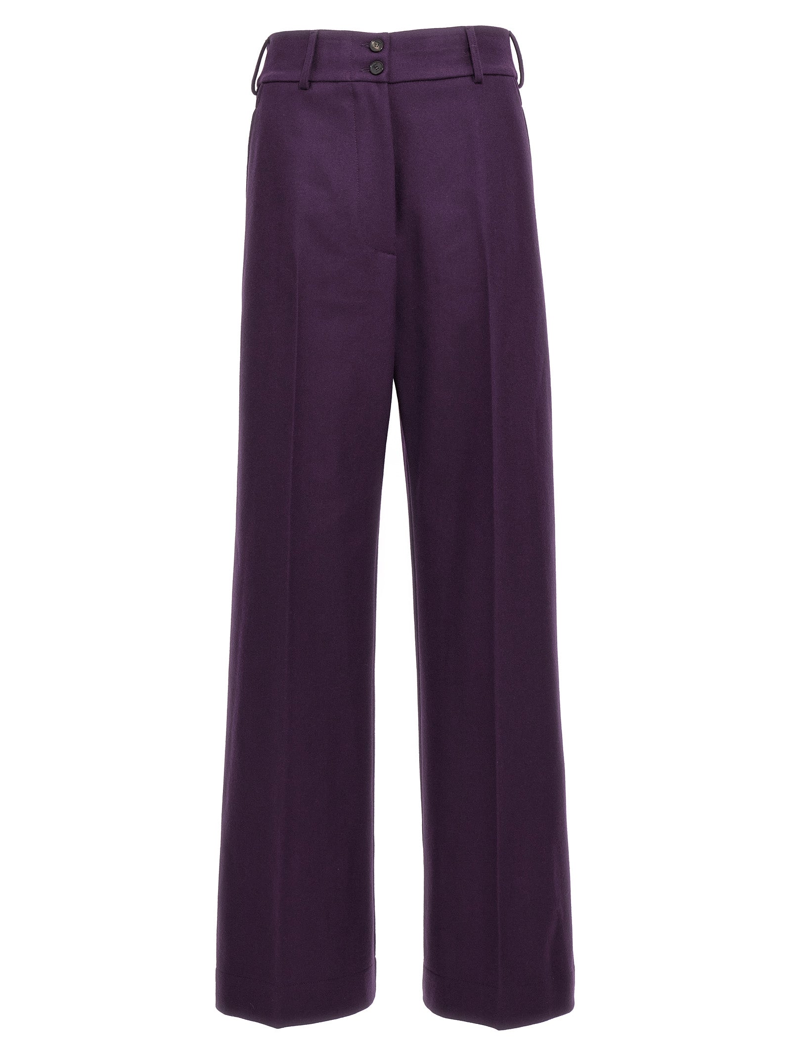 Etro-Wool Pantaloni Viola-Donna