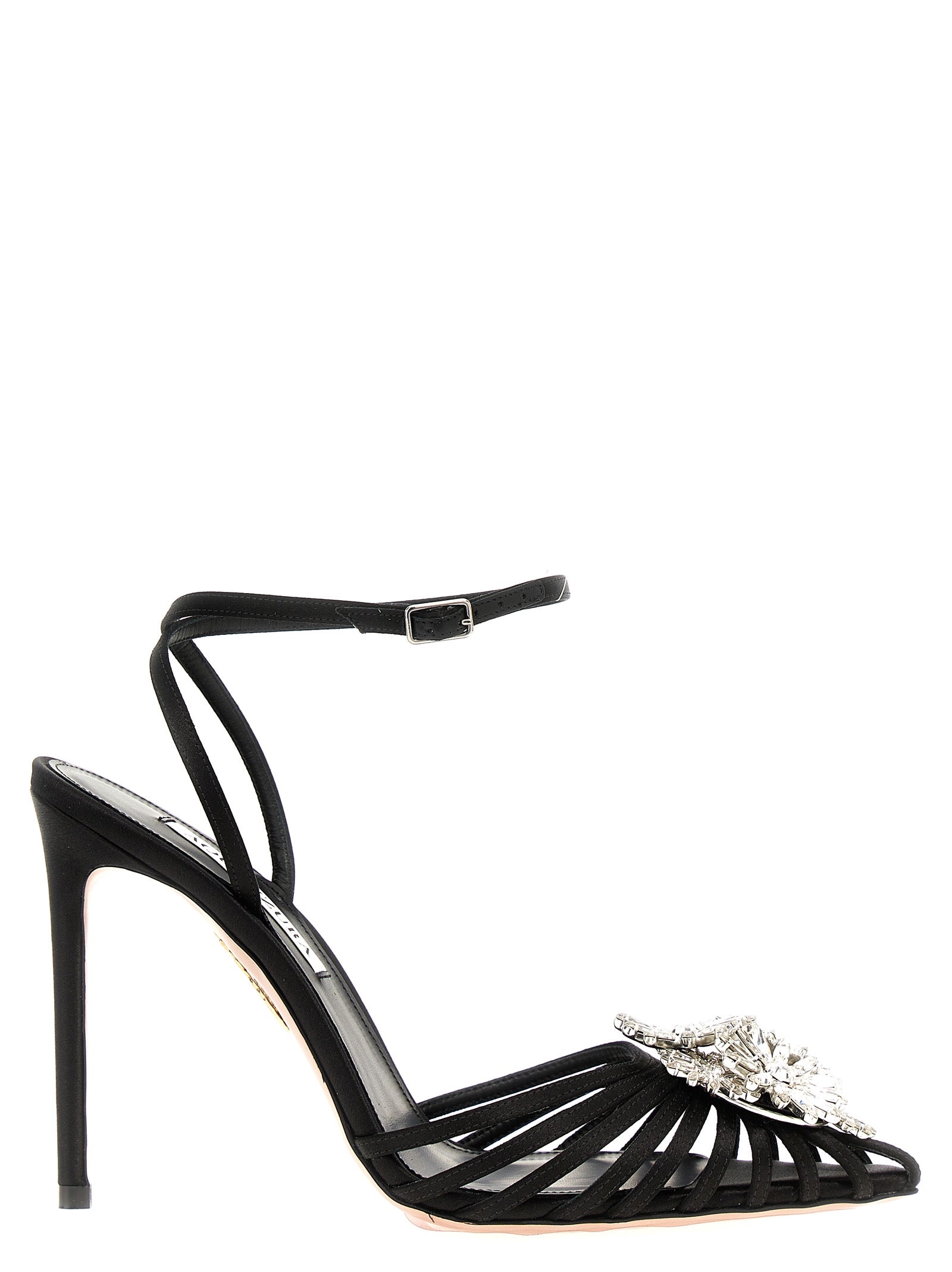 Aquazzura-Crystal Margarita Decollete Nero-Donna