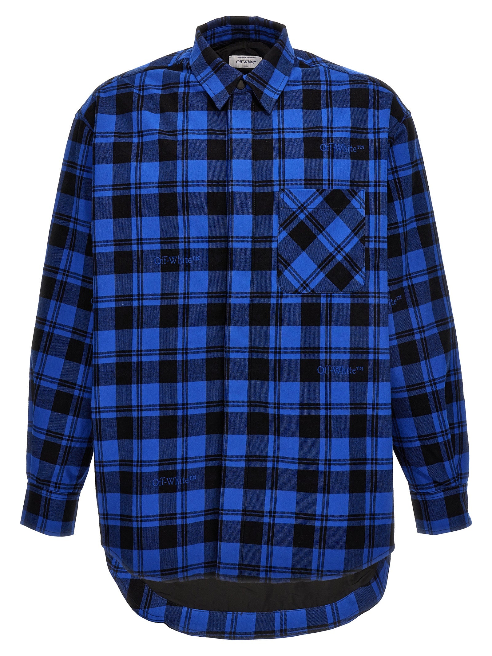 Off-White-Check Flannel Giacche Blu-Uomo