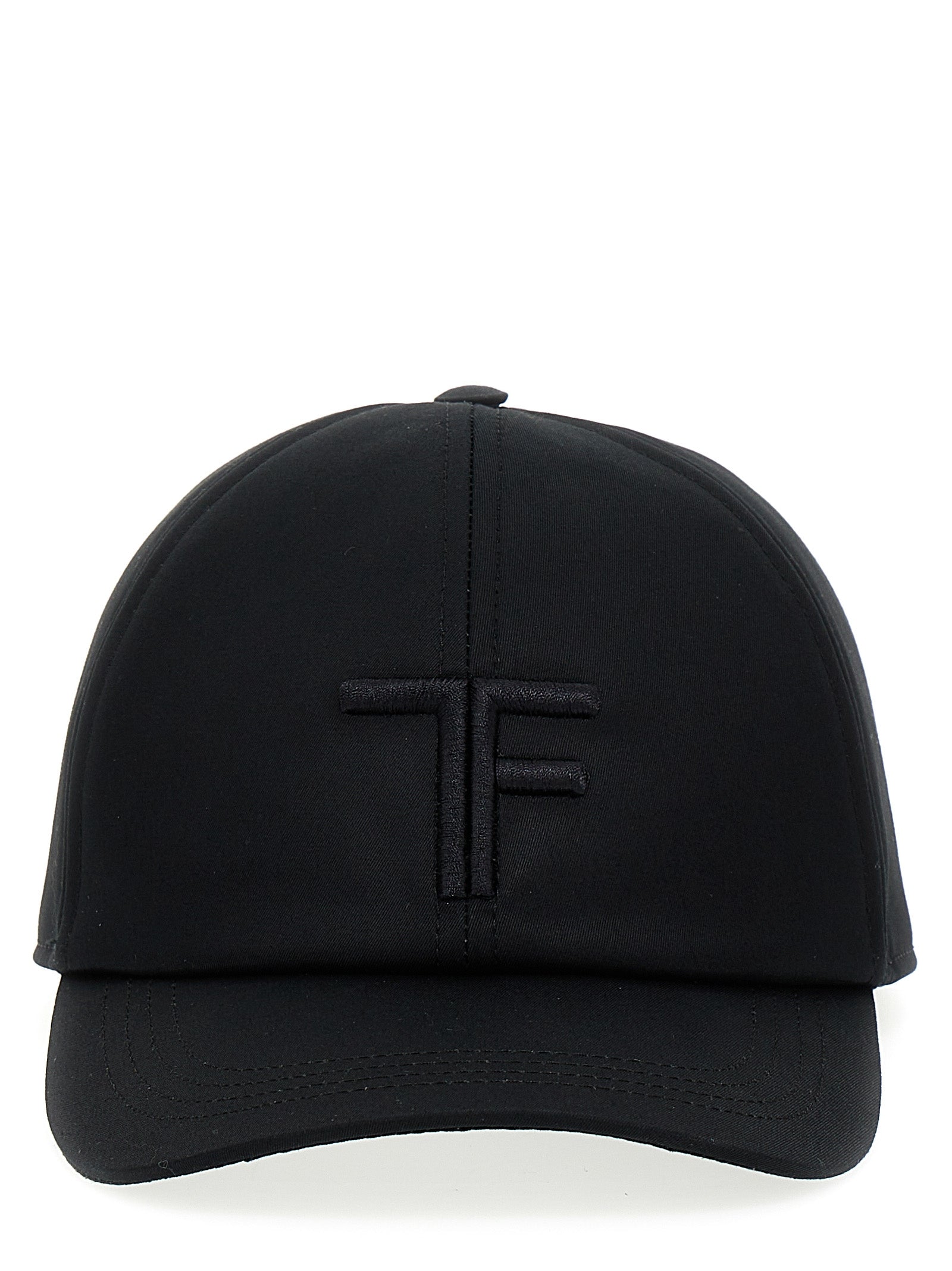 Tom Ford-Logo Embroidery Cap Cappelli Nero-Uomo