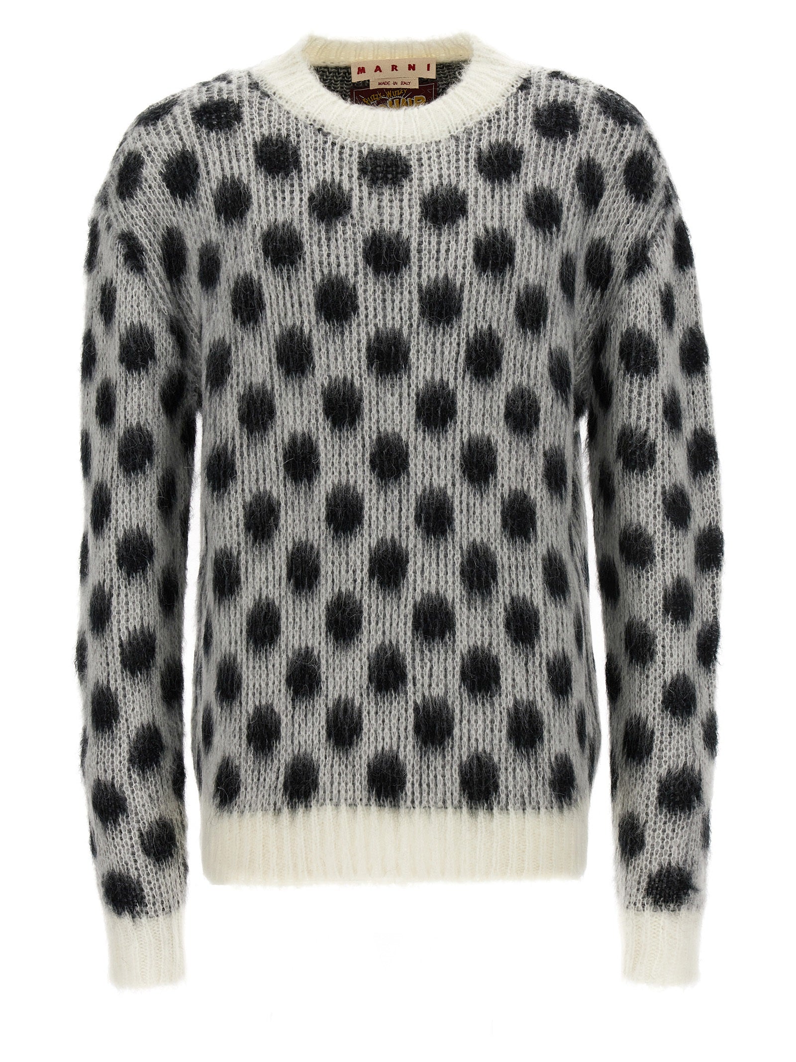 Marni-Polka Dot Sweater Maglioni Bianco/Nero-Uomo