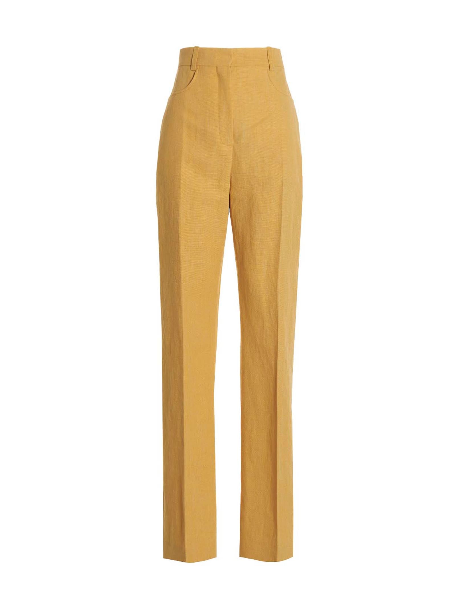 Jacquemus-Sauge' Pantaloni Giallo-Donna