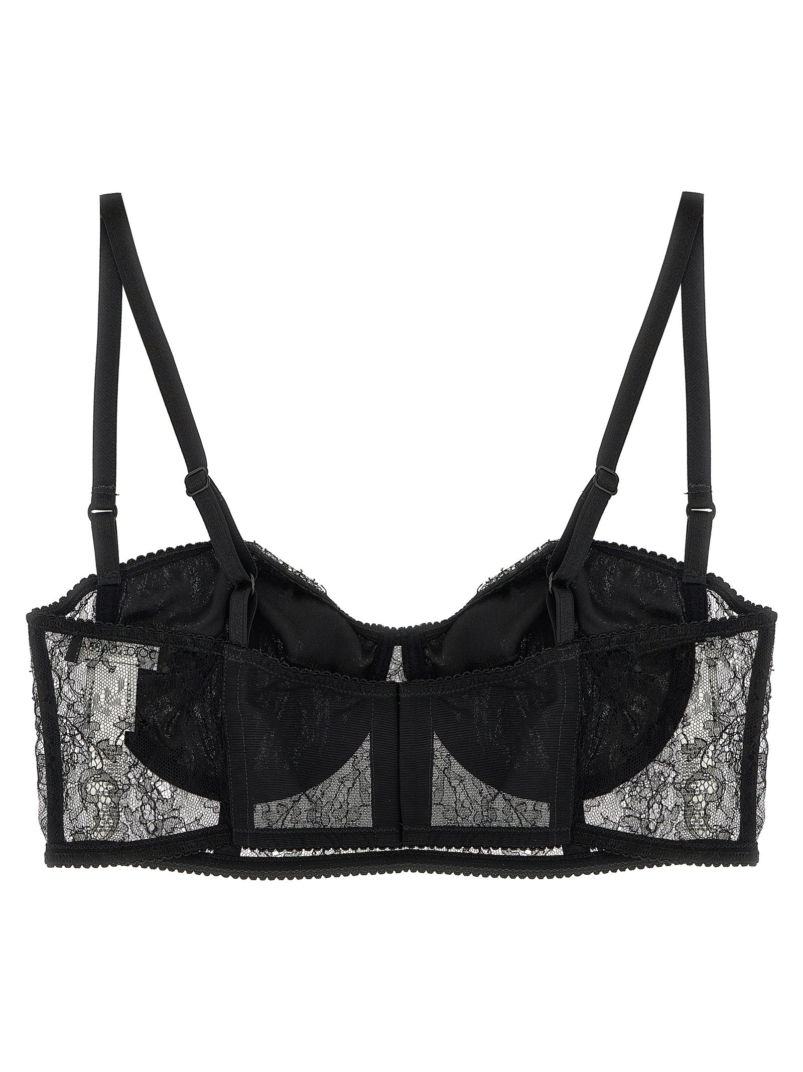 Dolce & Gabbana-Lace Balcony Bra Intimo Nero-Donna