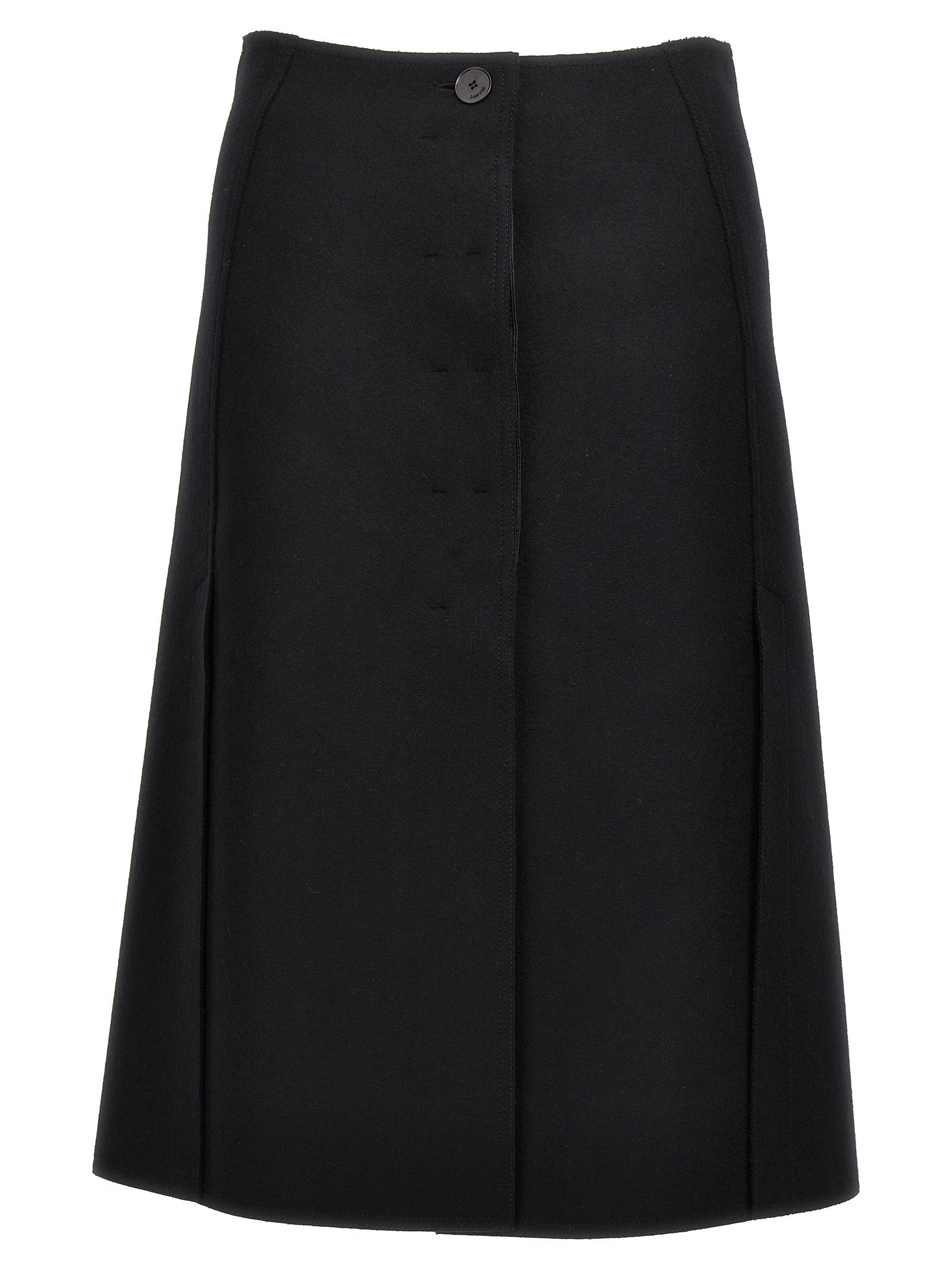 Lanvin-Wool Skirt Gonne Nero-Donna