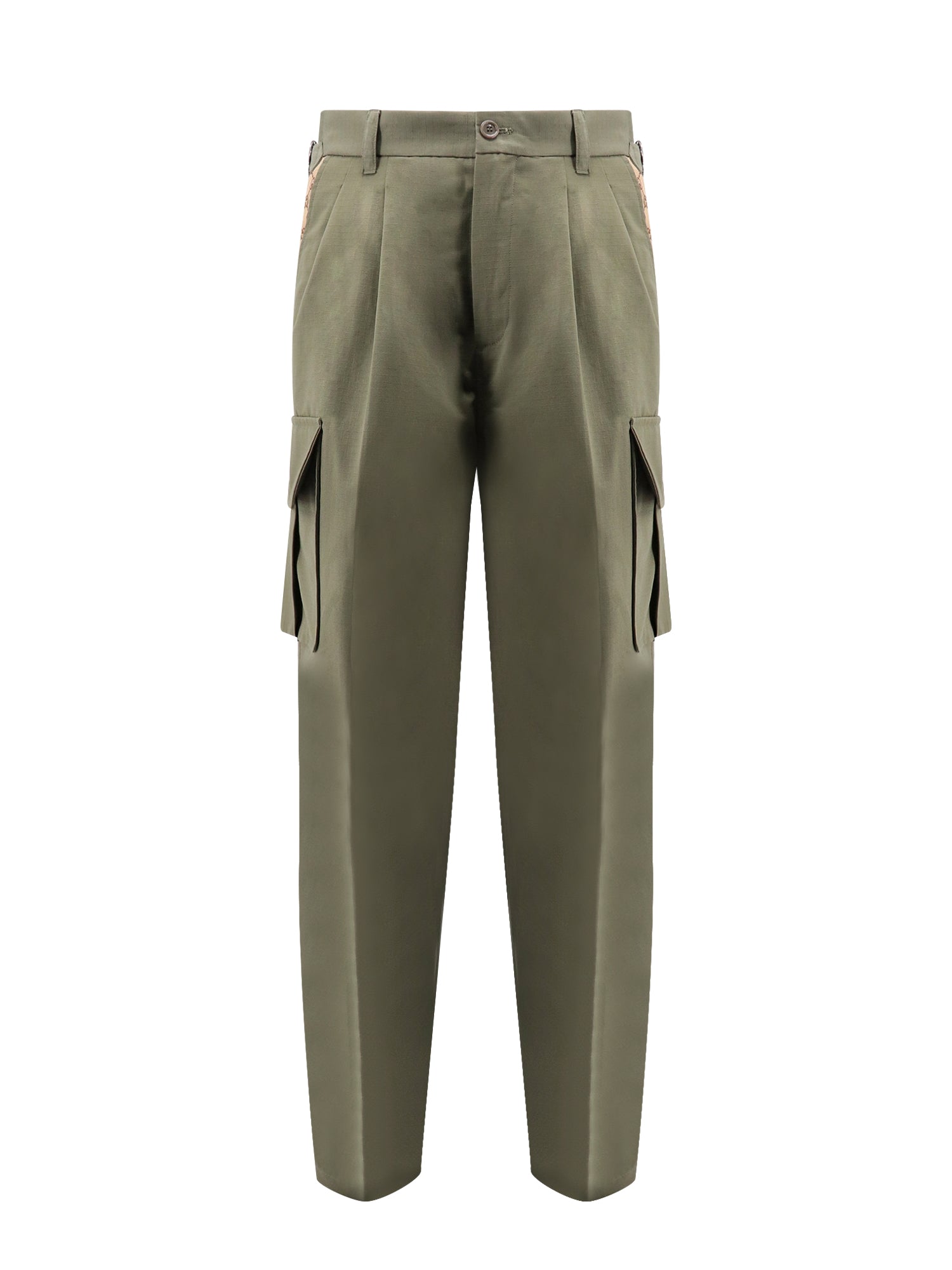 Gucci-Pantalone cargo in cotone con inserti in Tessuto GG-Uomo