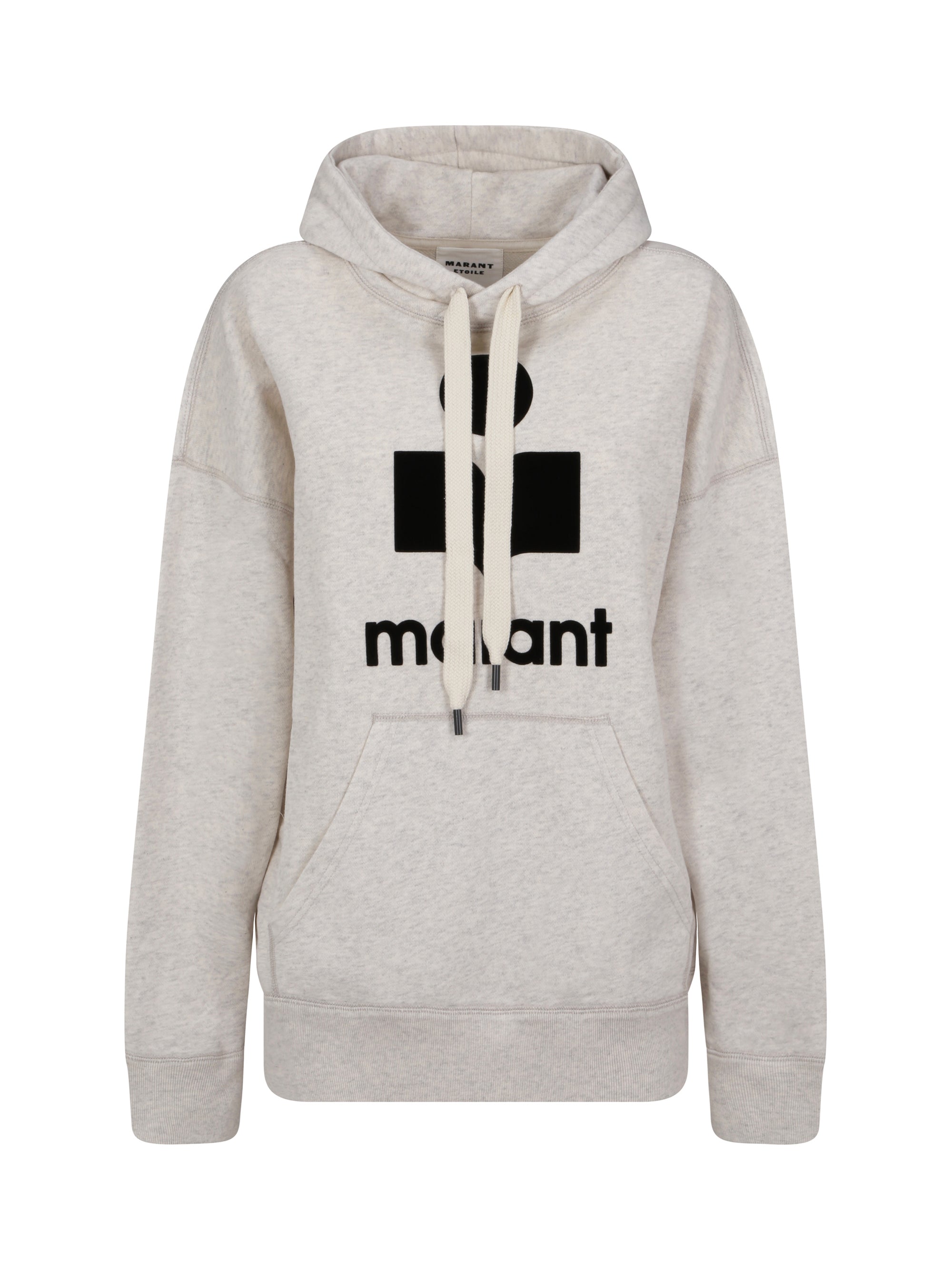 Marant Etoile-Felpa in cotone con logo floccato-Donna