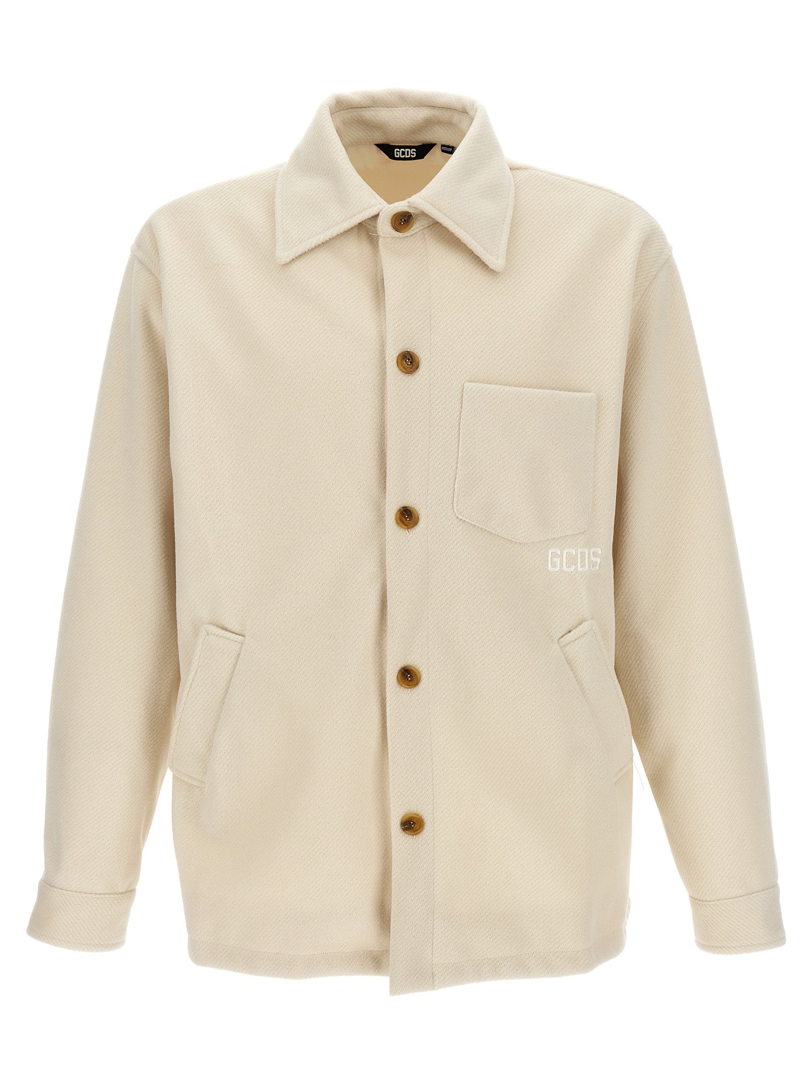 Gcds-Logo Embroidery Jacket Giacche Bianco-Uomo