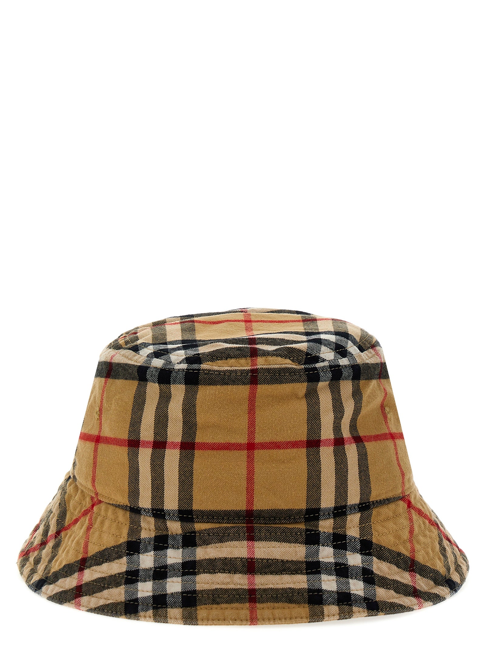 Burberry-Bucket Hat Check Cappelli Beige-Uomo