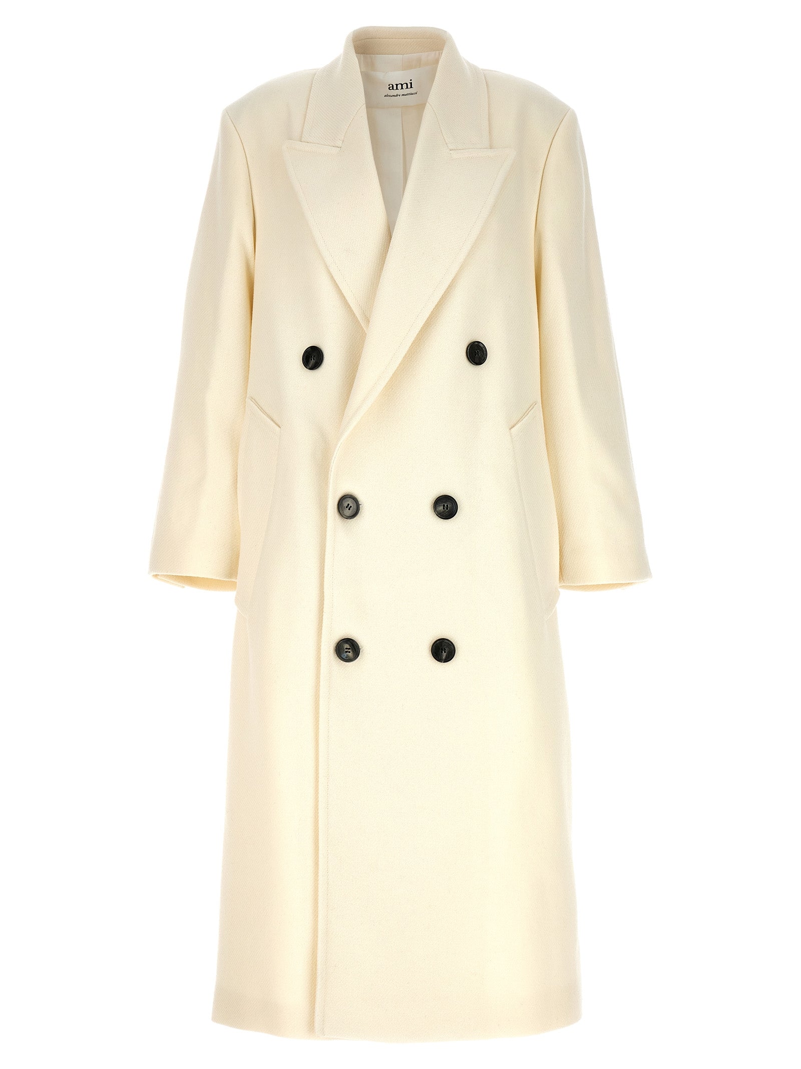 Ami Paris-Double-Breasted Coat Trench E Impermeabili Bianco-Donna