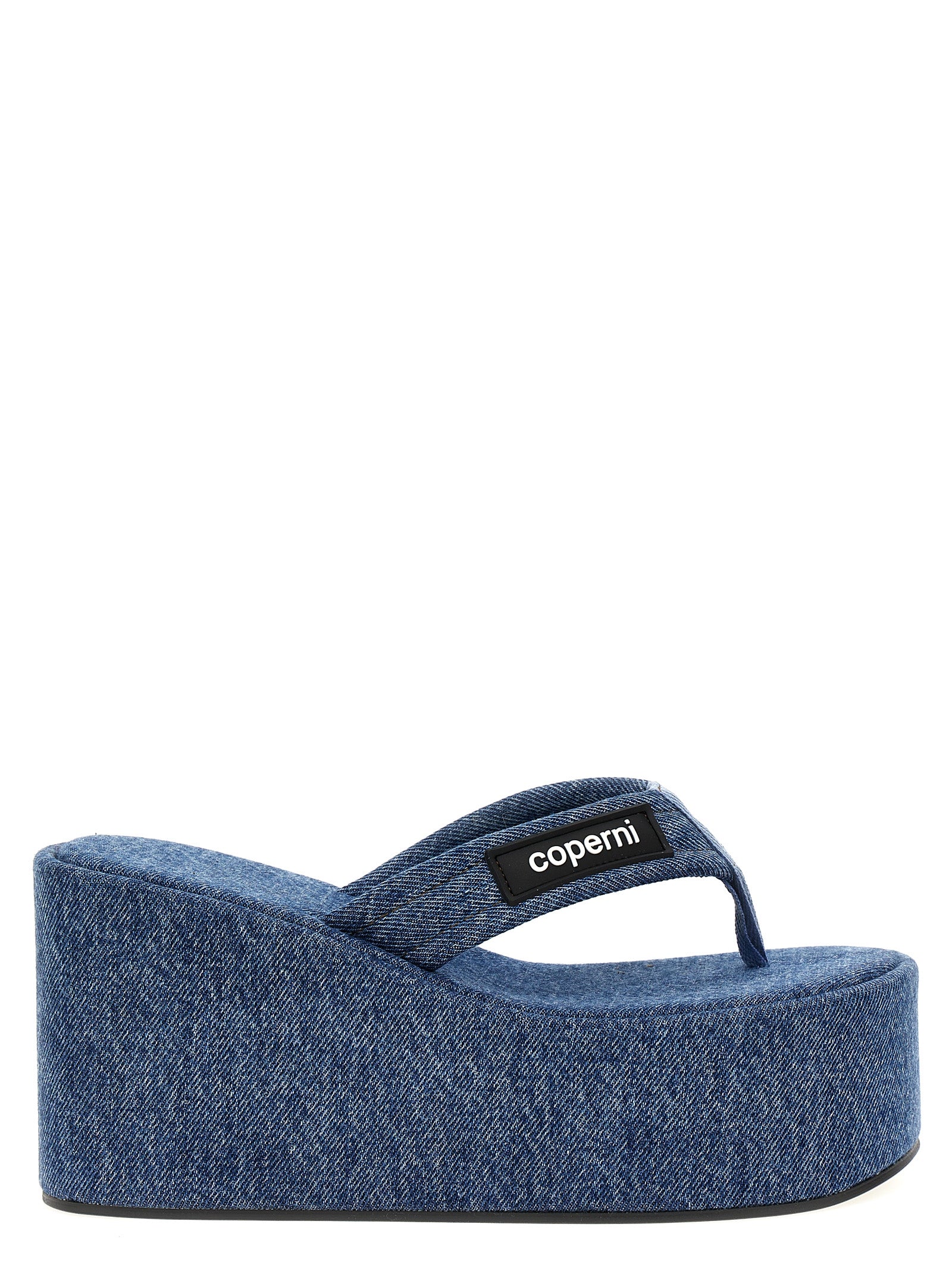 Coperni-Branded Wedge Sandali Blu-Donna