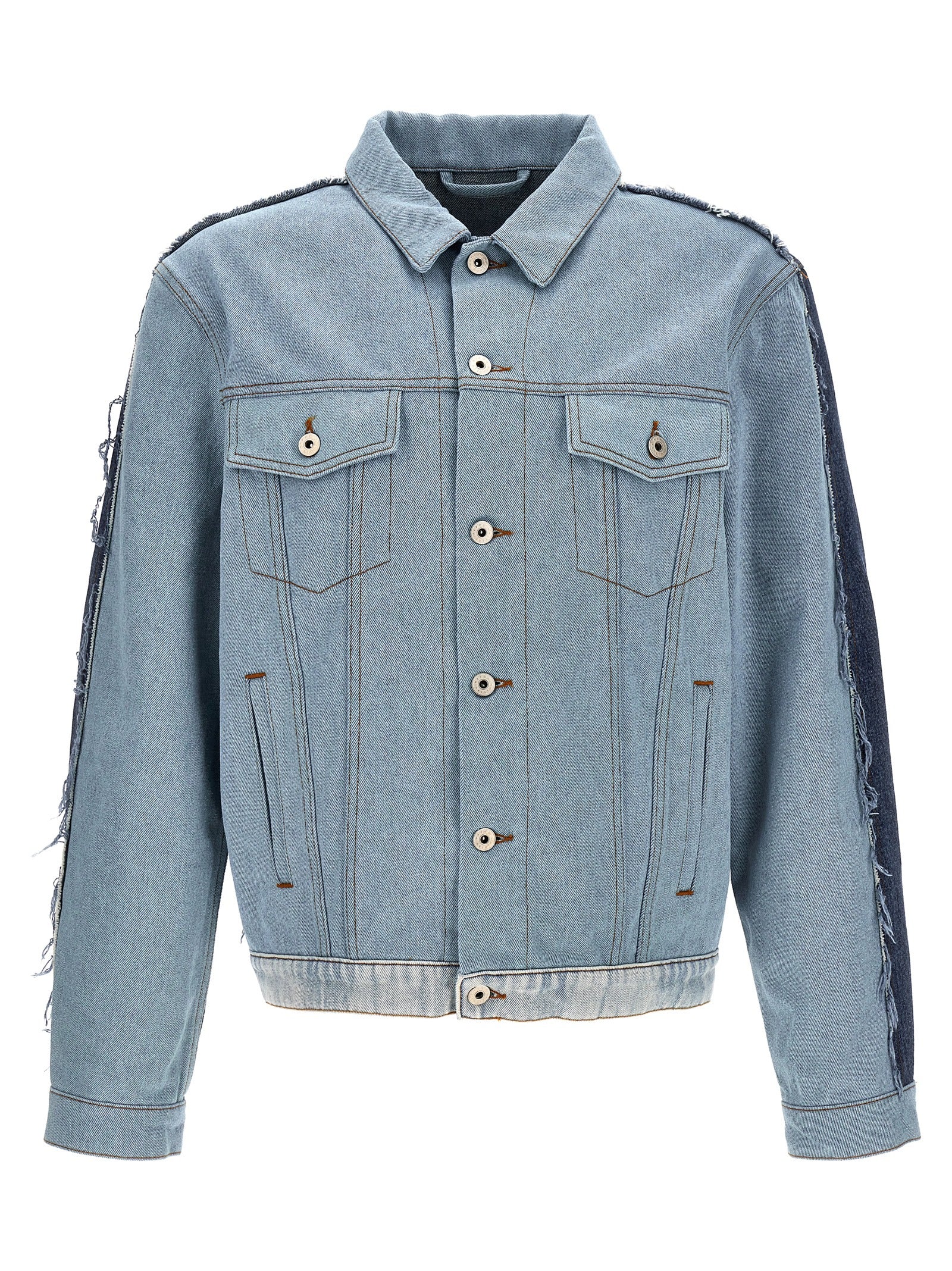 Heron Preston-Patchwork Denim Jacket Giacche Celeste-Uomo