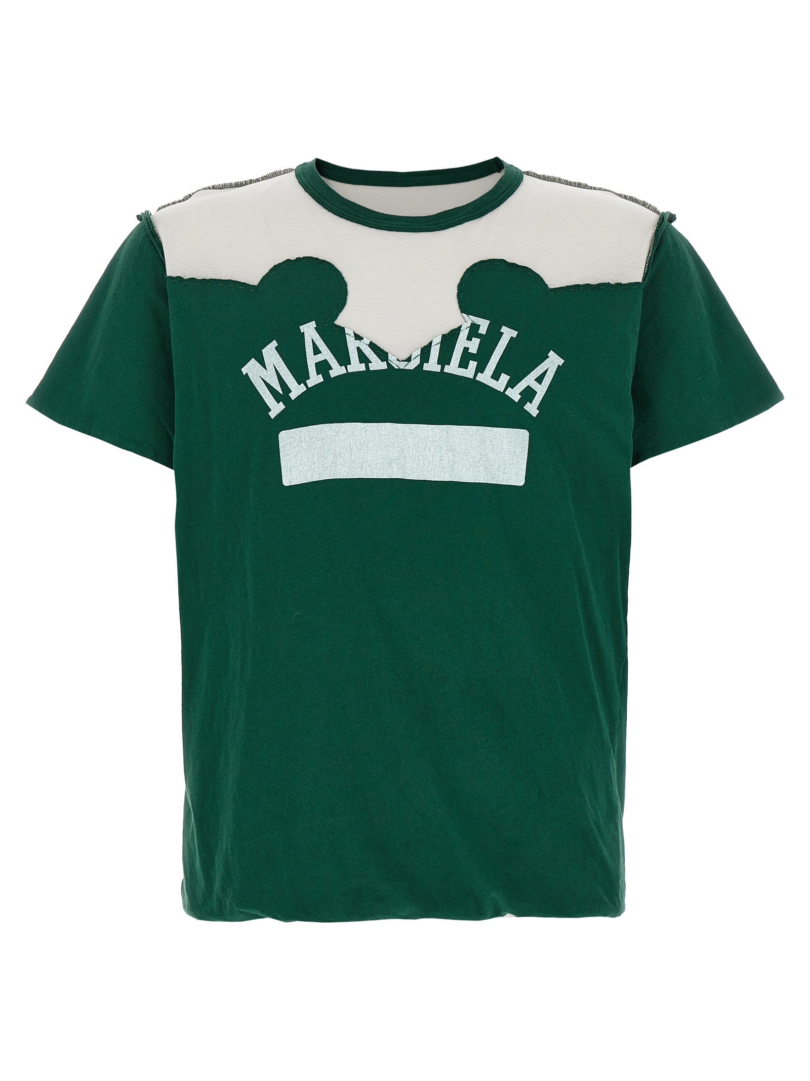 Maison Margiela-Western Patchwork T Shirt Verde-Uomo