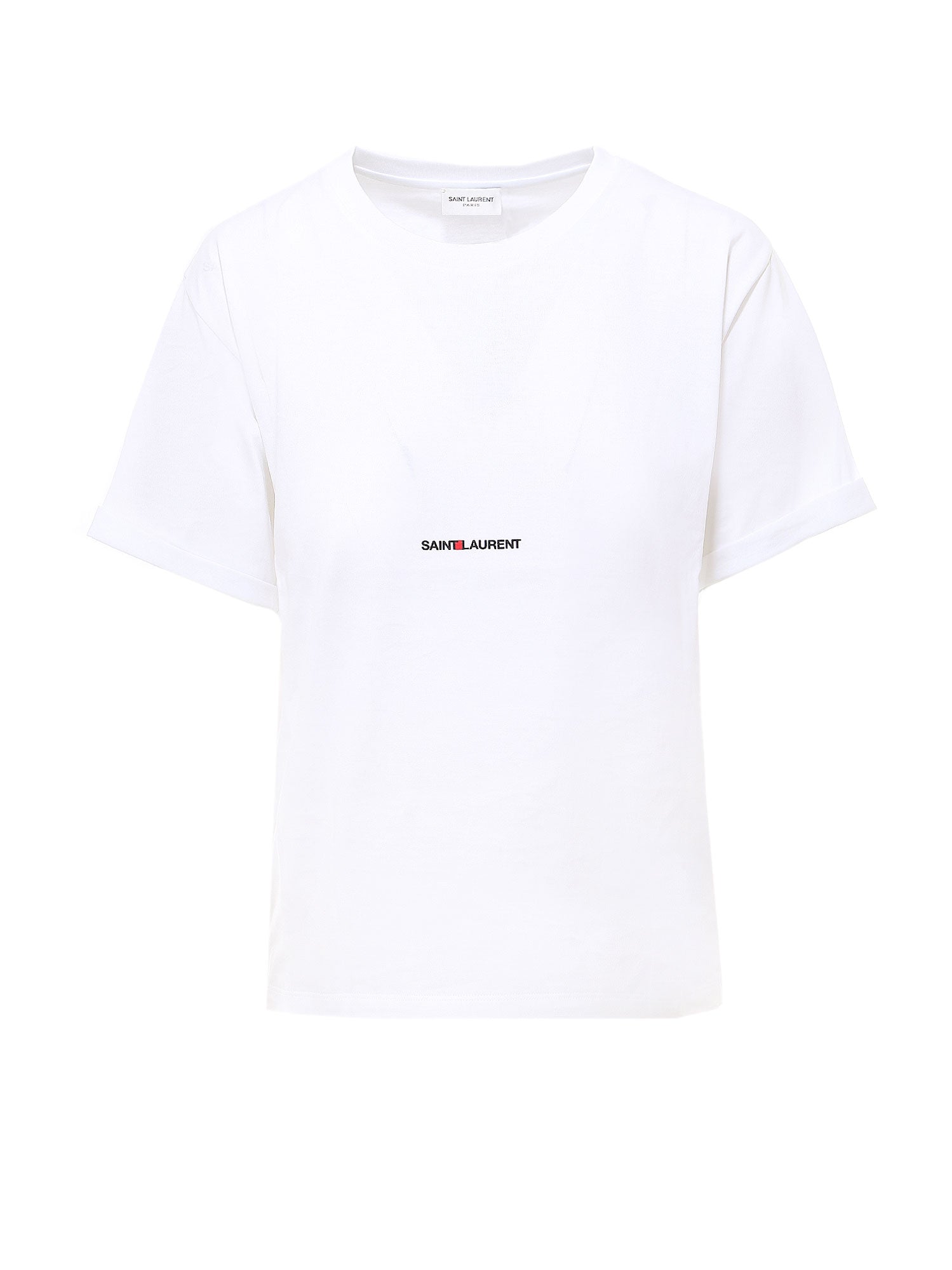 Saint Laurent-T-shirt logo minimal-Donna