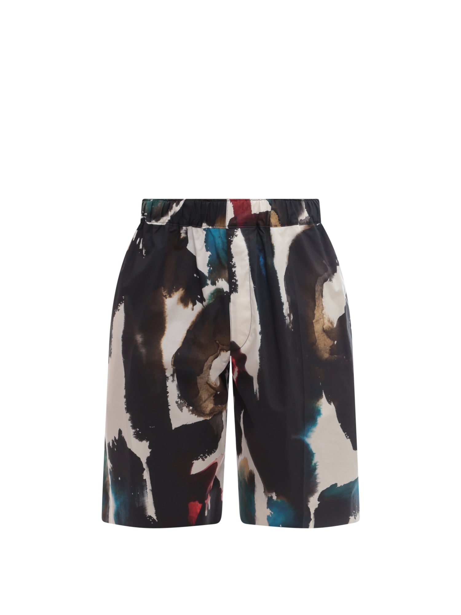 Alexander McQueen-Bermuda in cotone con stampa Graffiti Acquerello all-over-Uomo