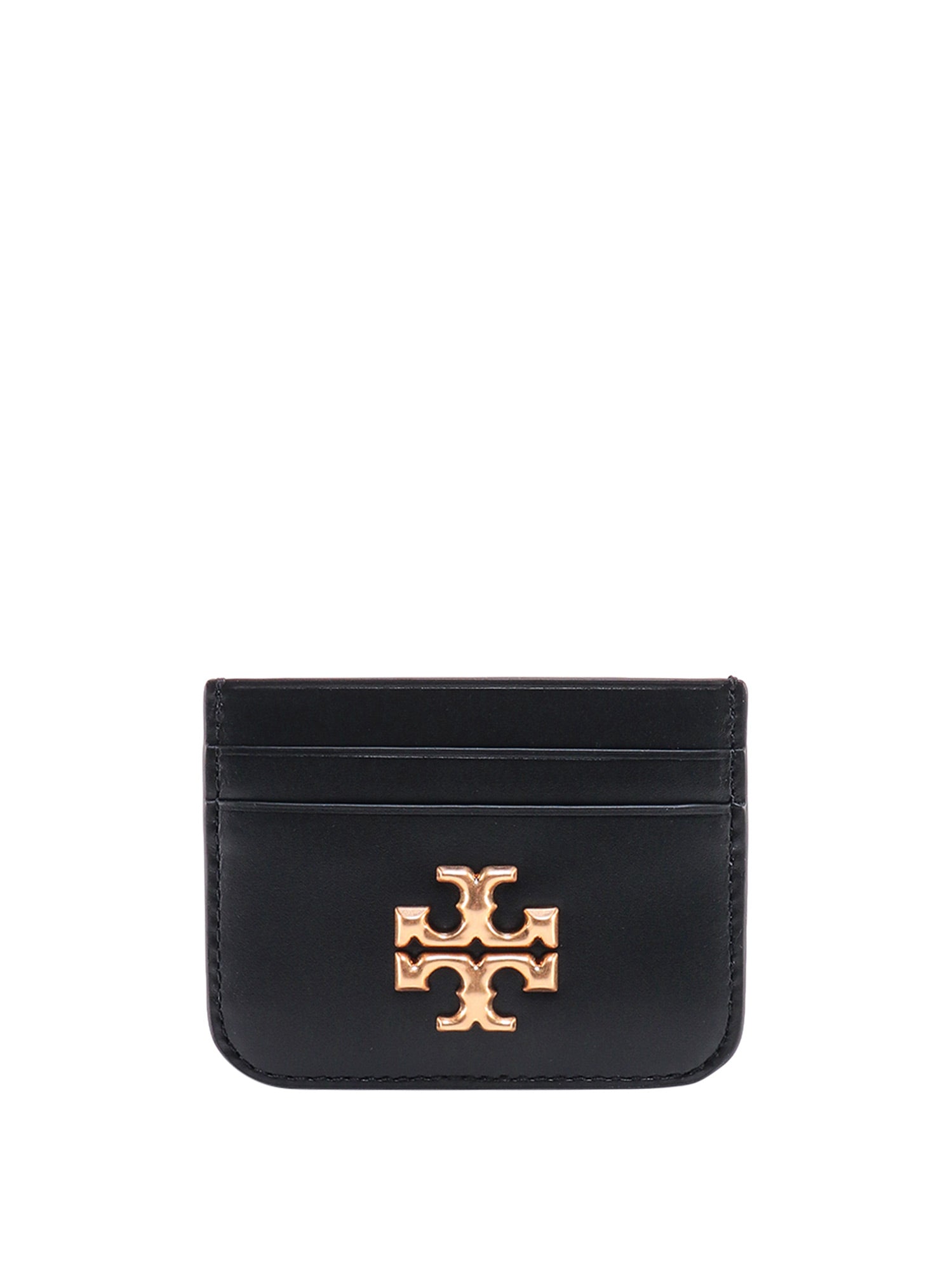 Tory Burch-Portacarte in pelle con logo in metallo-Donna