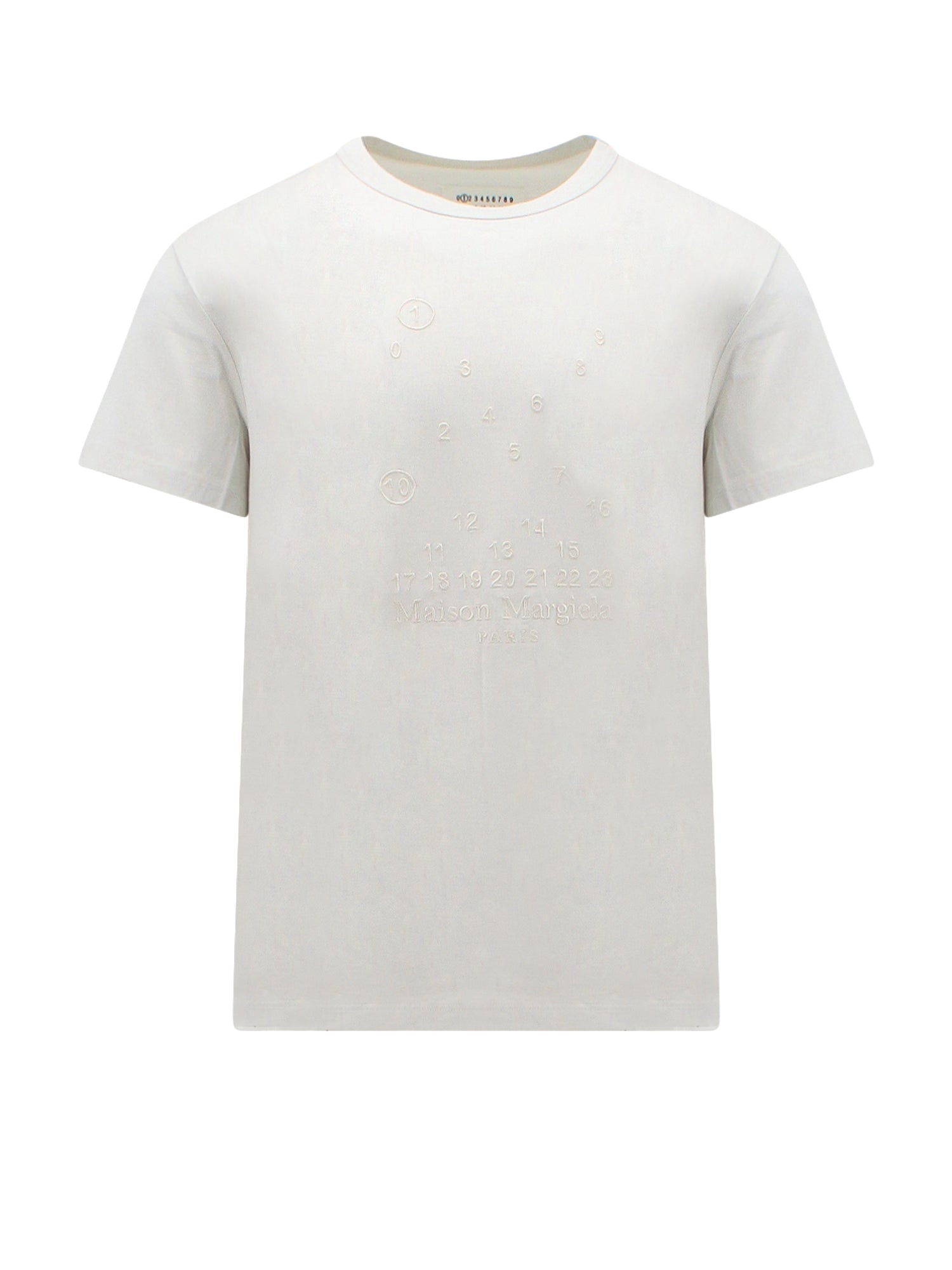 Maison Margiela-T-shirt in cotone con logo frontale ricamato-Uomo