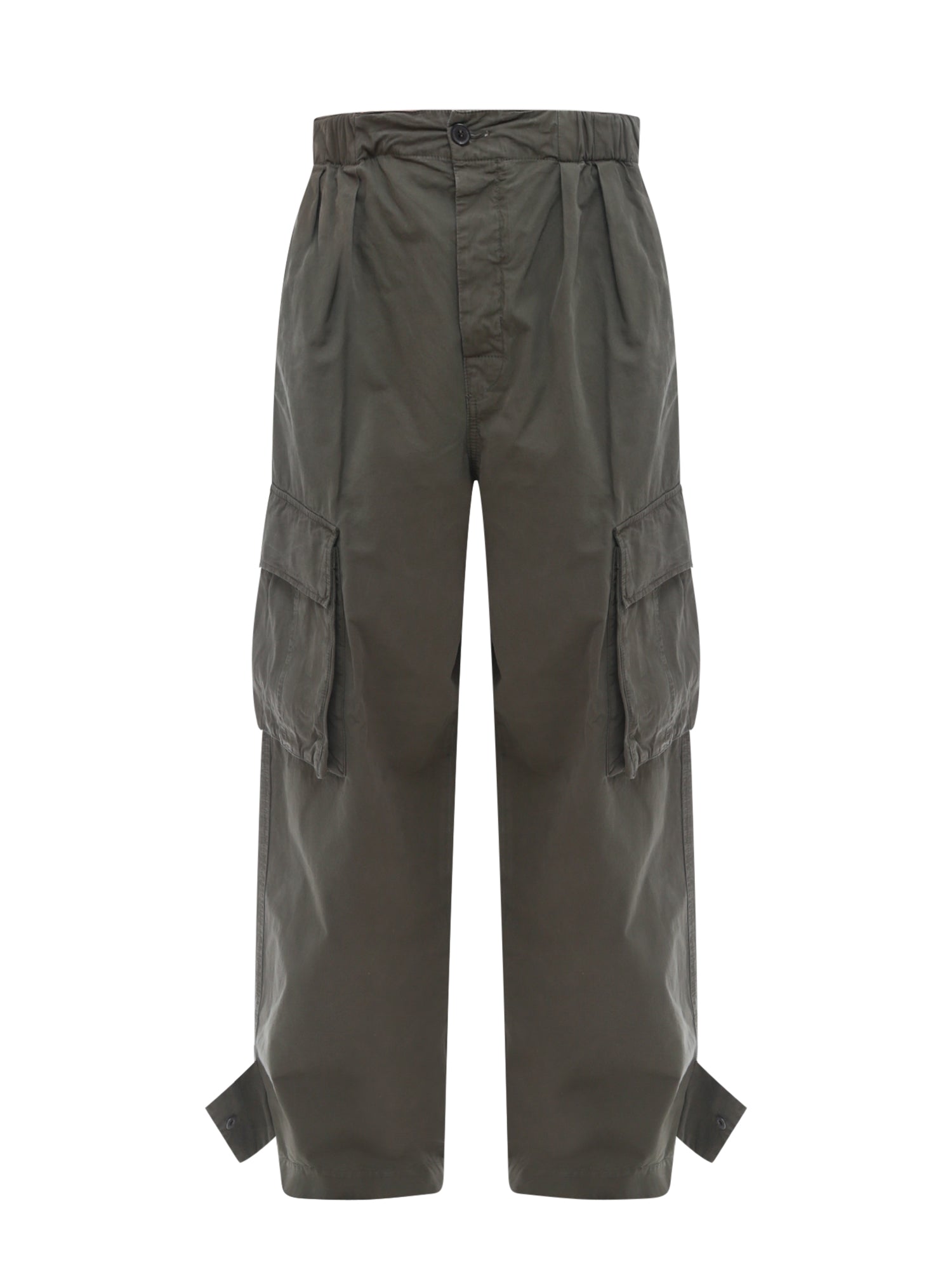 Darkpark-Pantalone cargo in cotone con fascia elastica in vita-Uomo