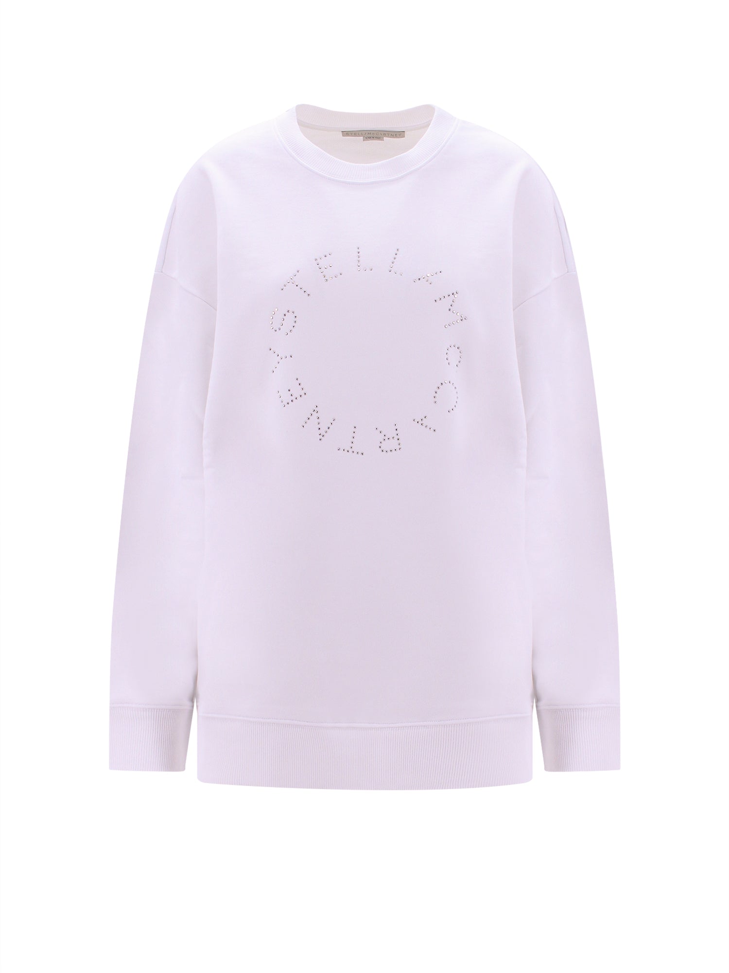 Stella McCartney-Felpa in cotone sostenibile con logo frontale-Donna