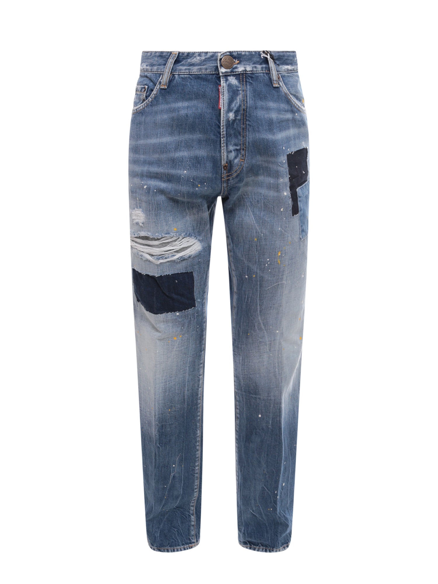 Dsquared2-Jeans in denim con effetto strappato-Uomo