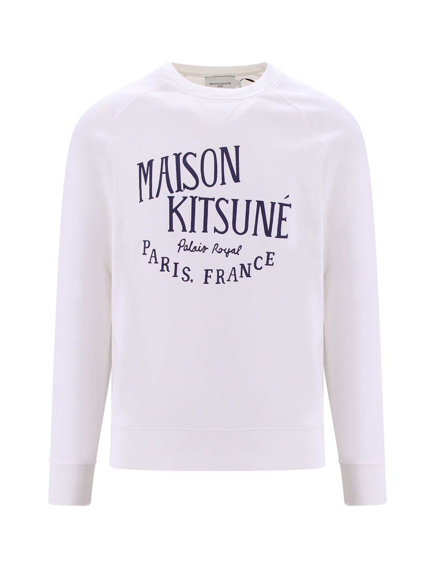 Maison Kitsuné-Felpa in cotone con stampa logo frontale-Uomo