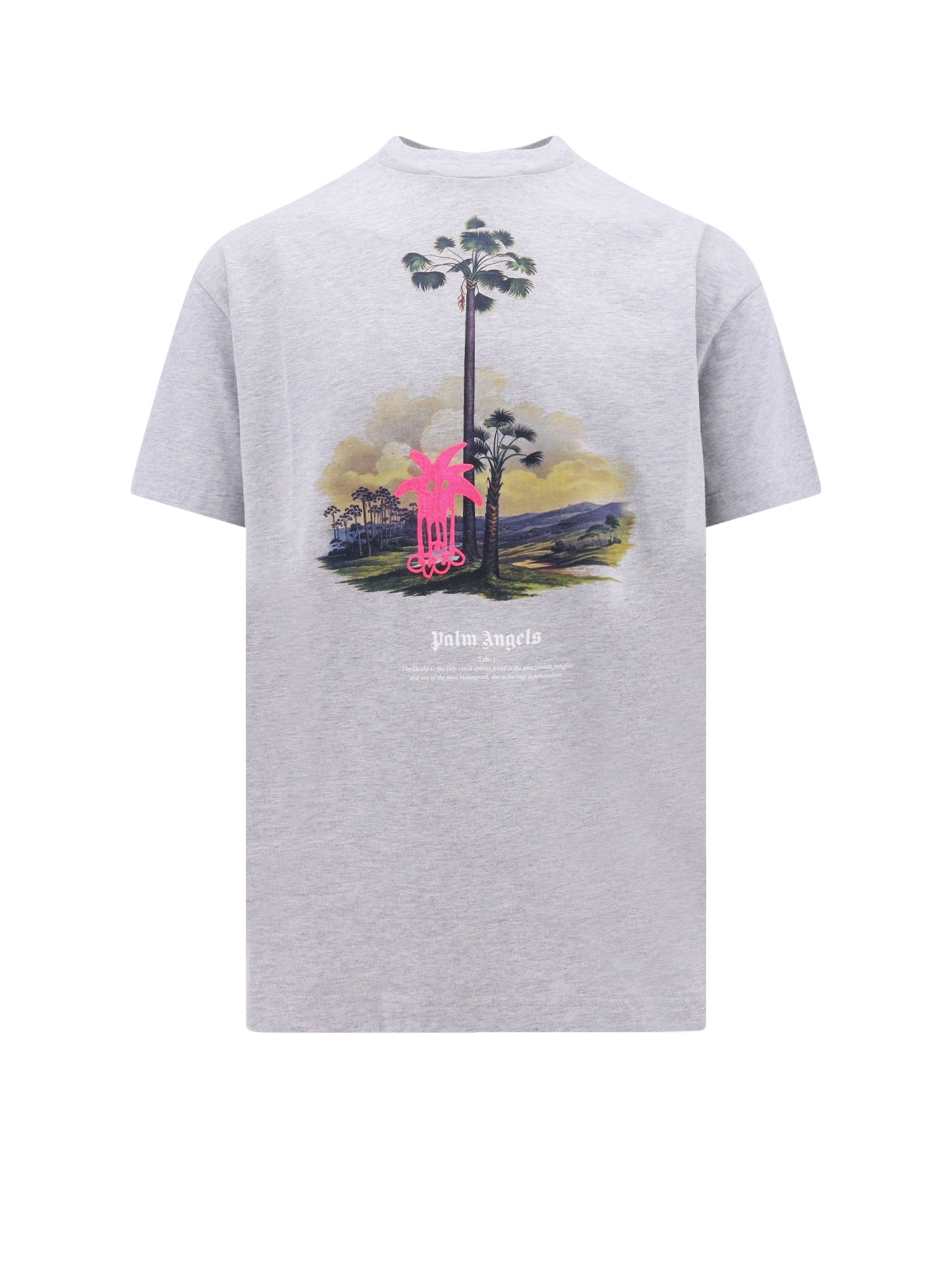 Palm Angels-T-shirt in cotone organico con patch Douby lost in Amazonia-Uomo