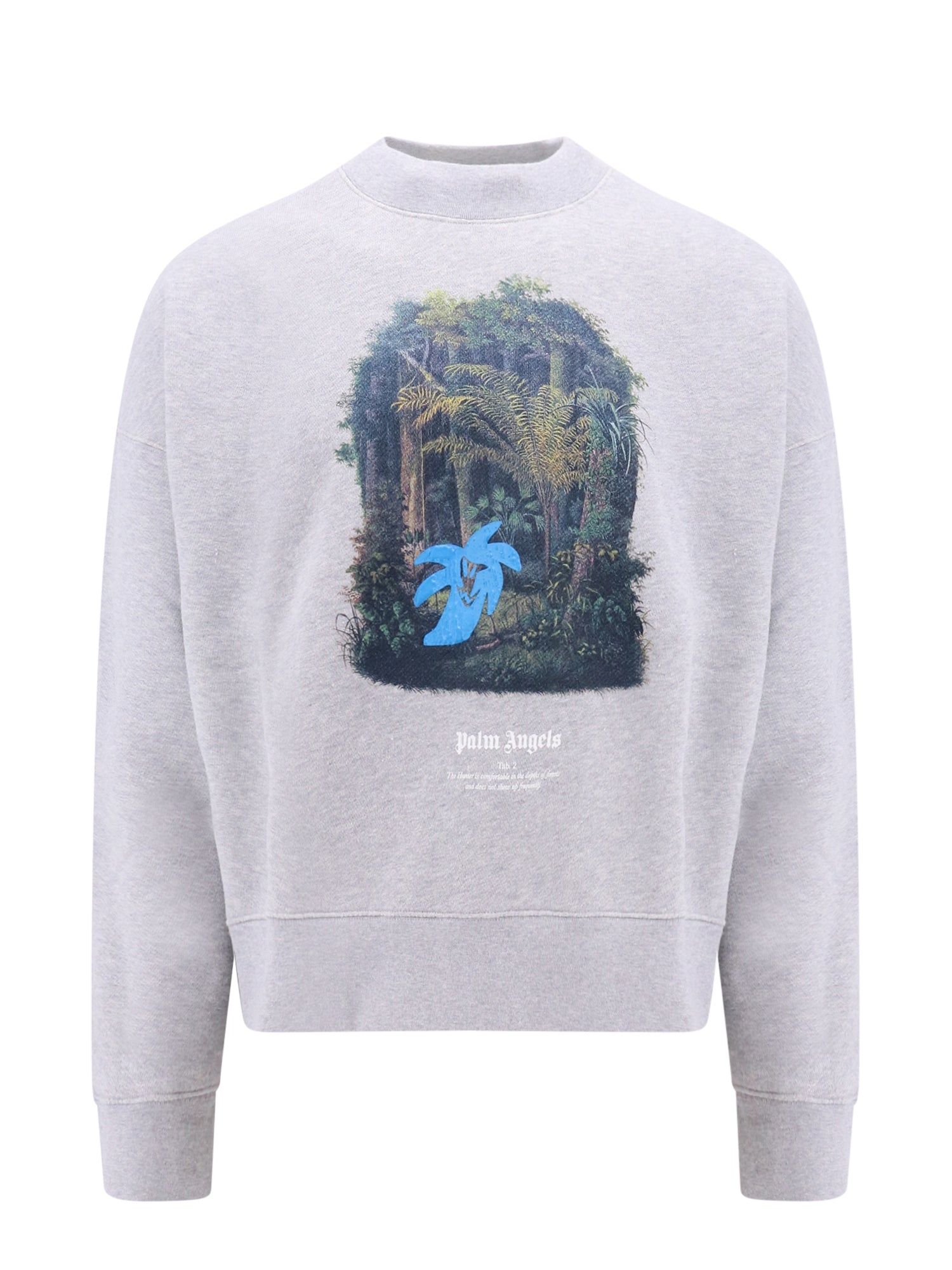 Palm Angels-Felpa in cotone organico con stampa Hunting in the forest-Uomo