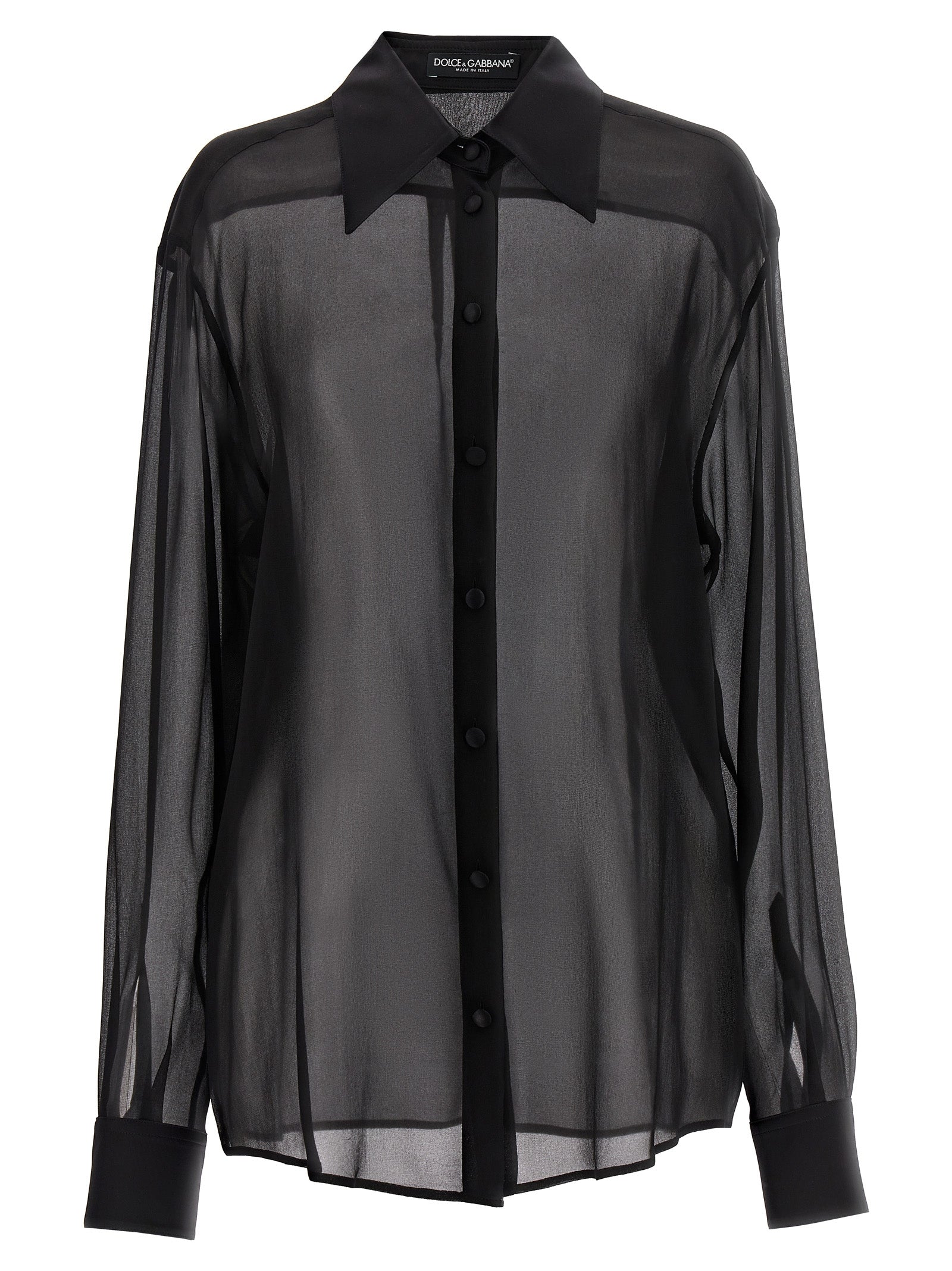 Dolce & Gabbana-Chiffon Shirt Camicie Nero-Donna