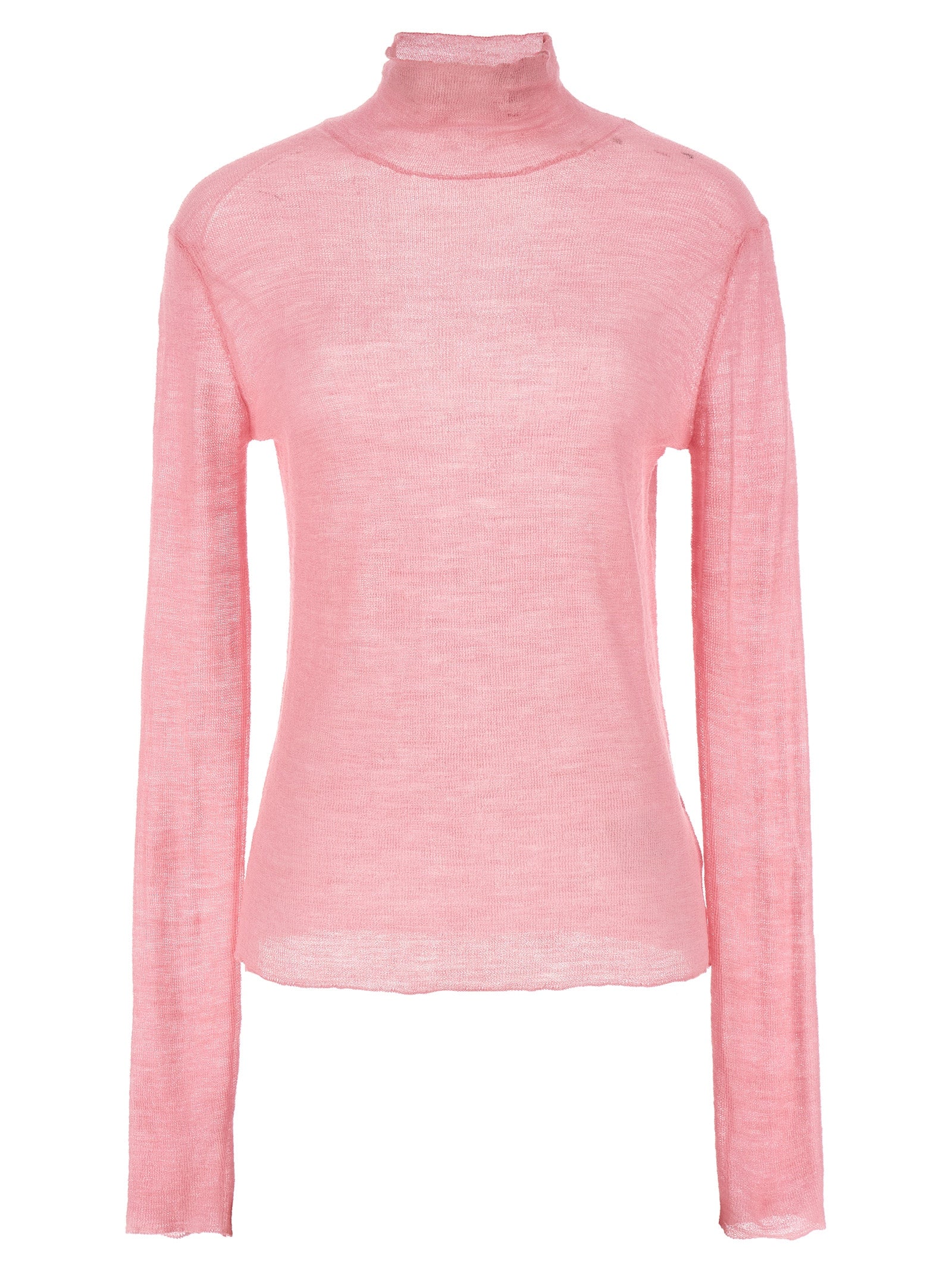 Jil Sander-Semi-Sheer Sweater Maglioni Rosa-Donna