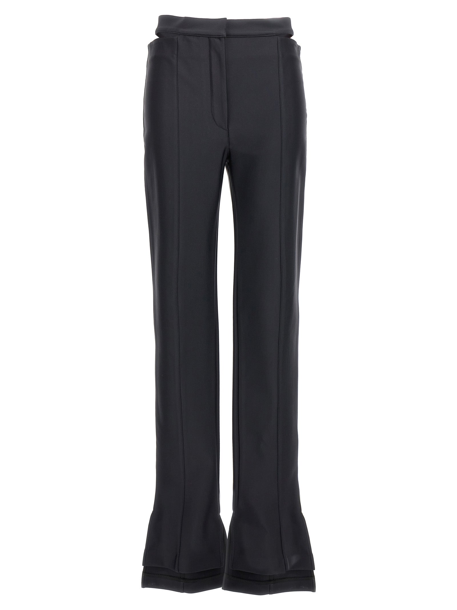 Mugler-Shiny Pantaloni Nero-Donna