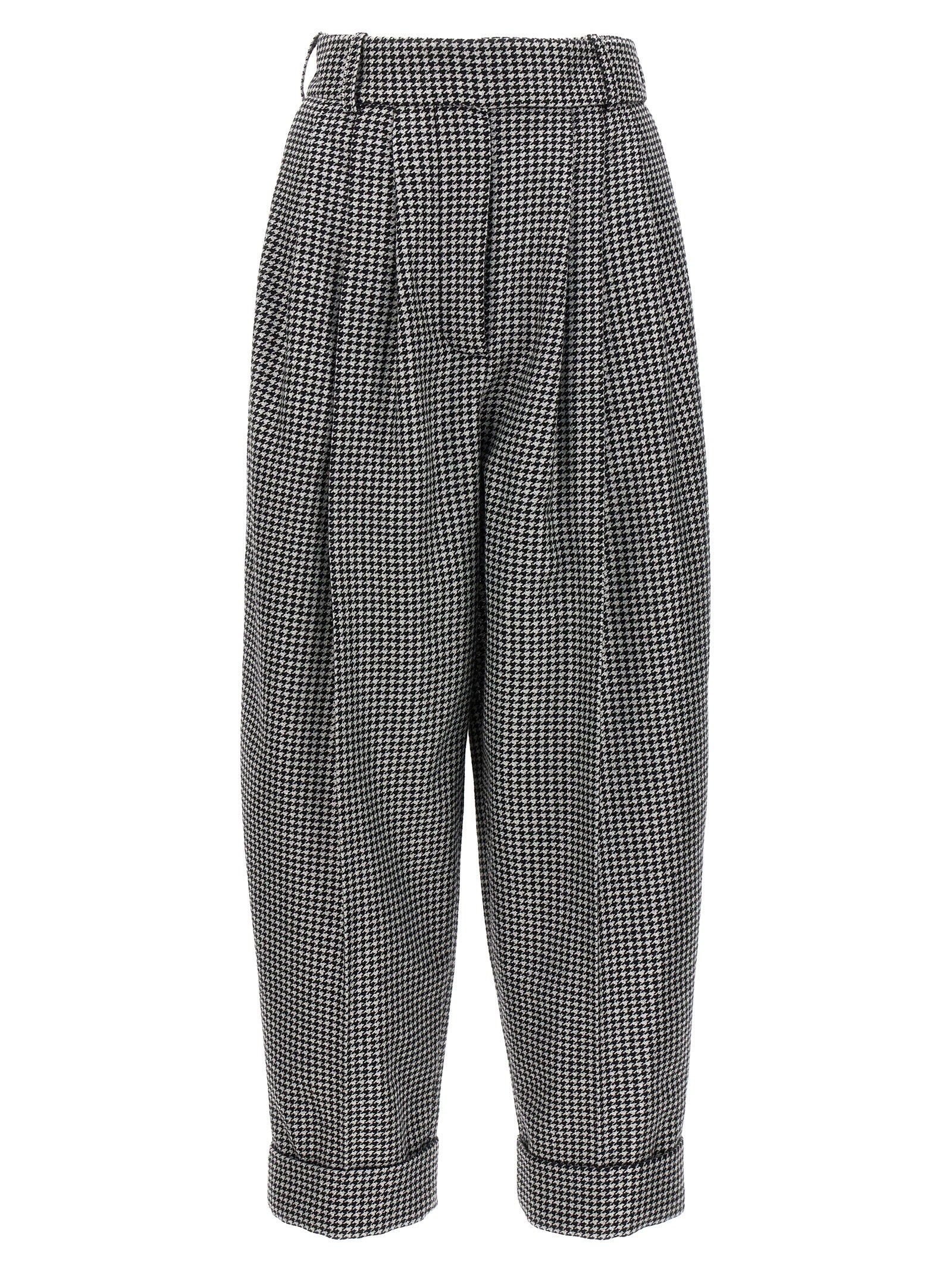 Alexandre Vauthier-Houndstooth Pantaloni Bianco/Nero-Donna