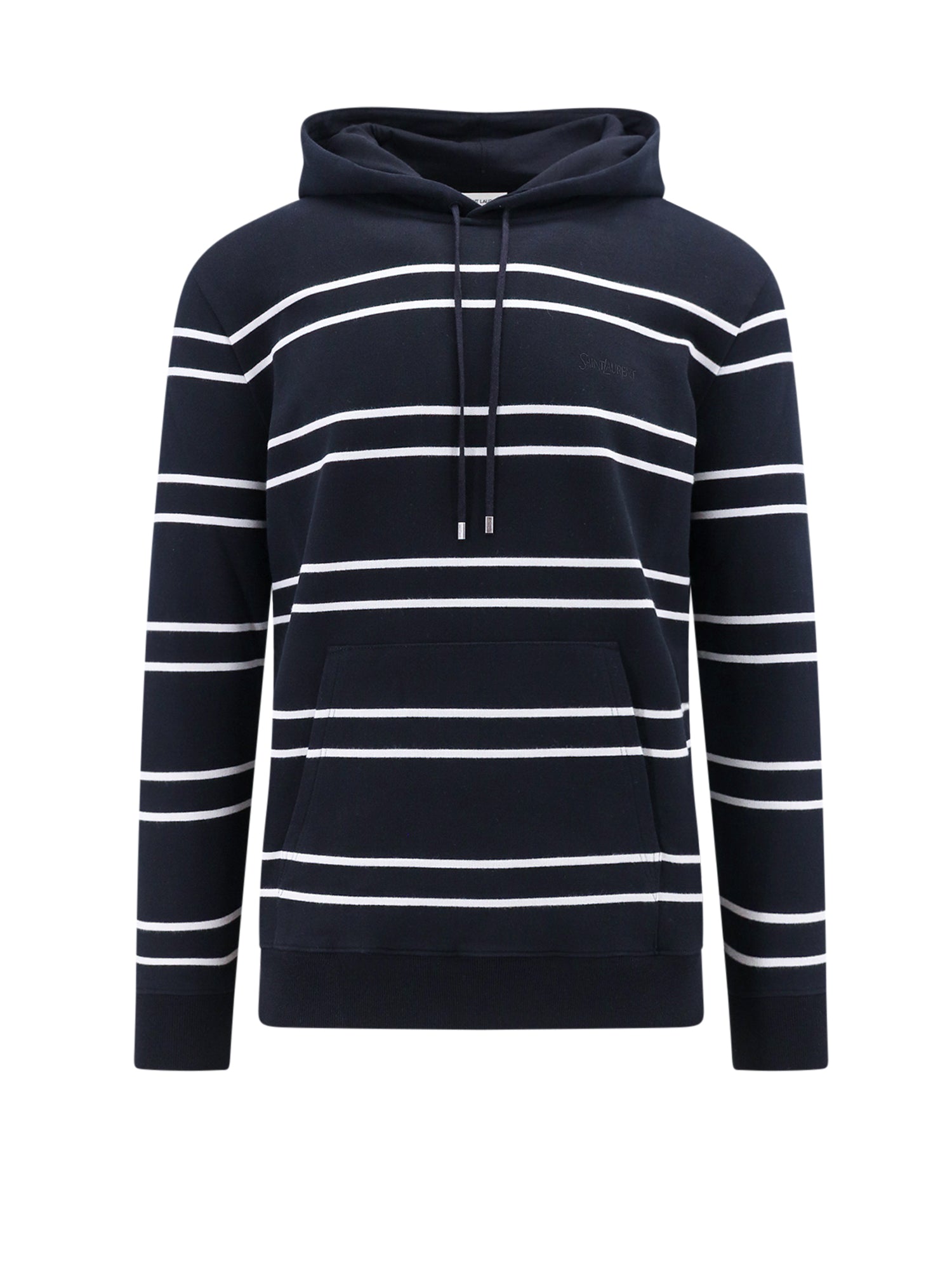 Saint Laurent-Felpa in cotone con logo ricamato ton sur ton-Uomo