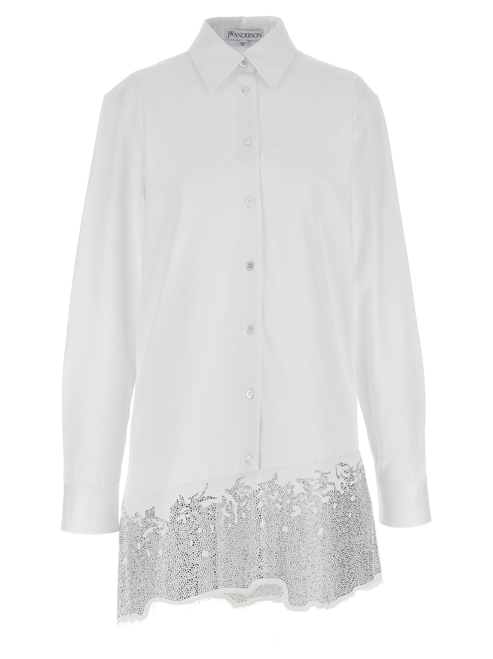 J. W. Anderson-Rhinestone Chemisier Dress Abiti Bianco-Donna