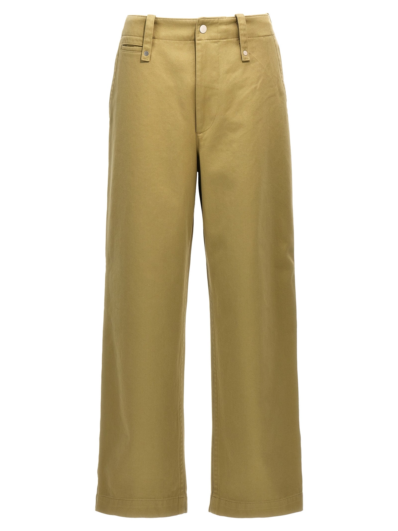 Burberry-Cotton Pantaloni Verde-Uomo