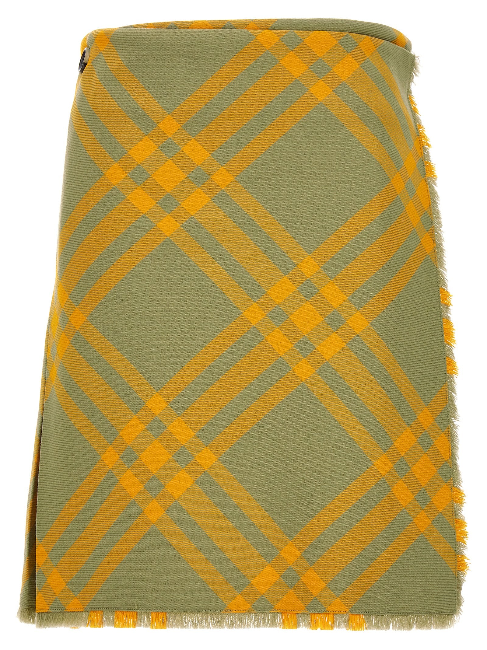 Burberry-Check Kilt Skirt Gonne Giallo-Donna