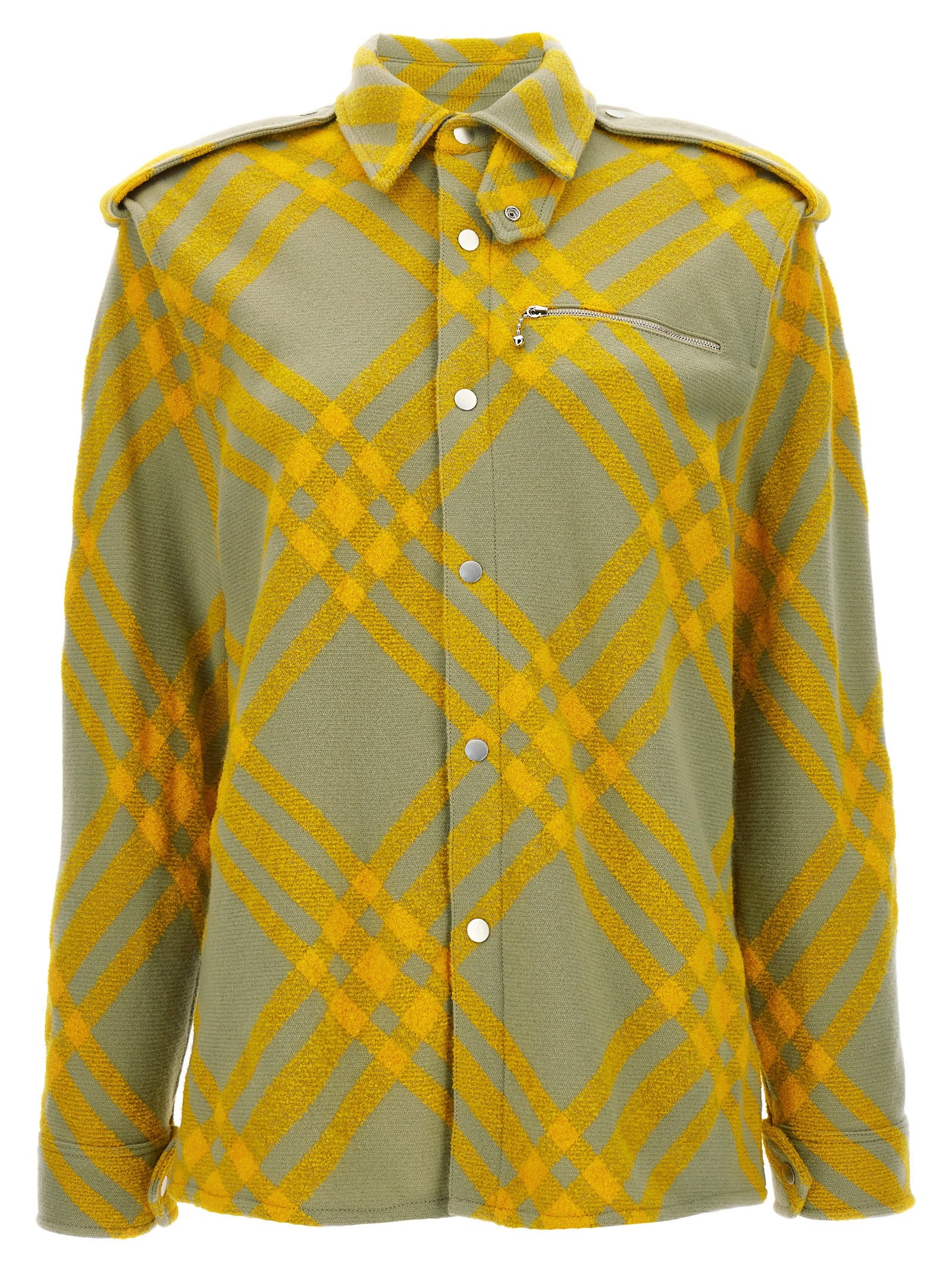 Burberry-Check Overshirt Camicie Giallo-Donna