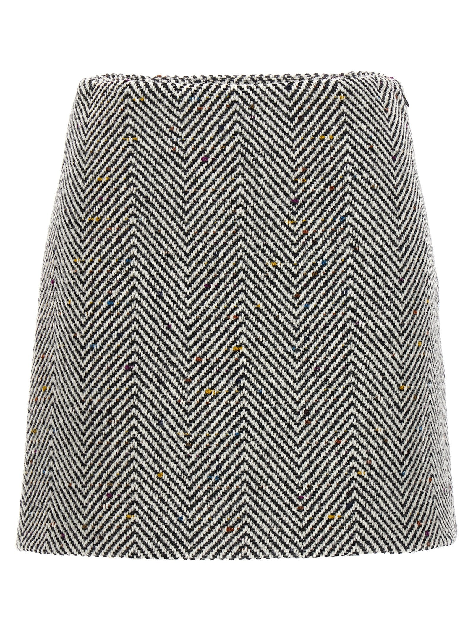 Ermanno Scervino-Chevron Skirt Gonne Bianco/Nero-Donna