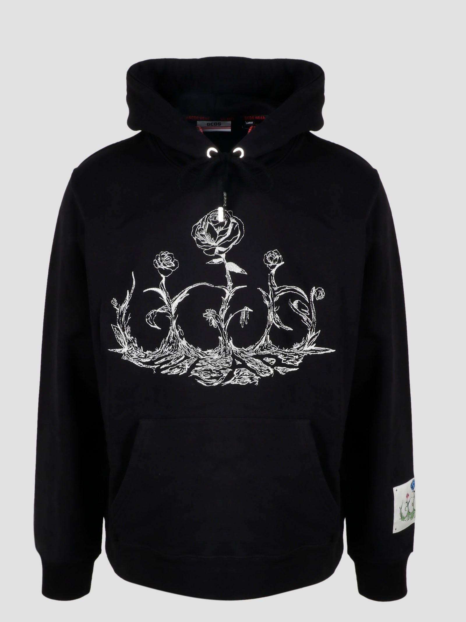 GCDS-Roses logo hoodie-Uomo