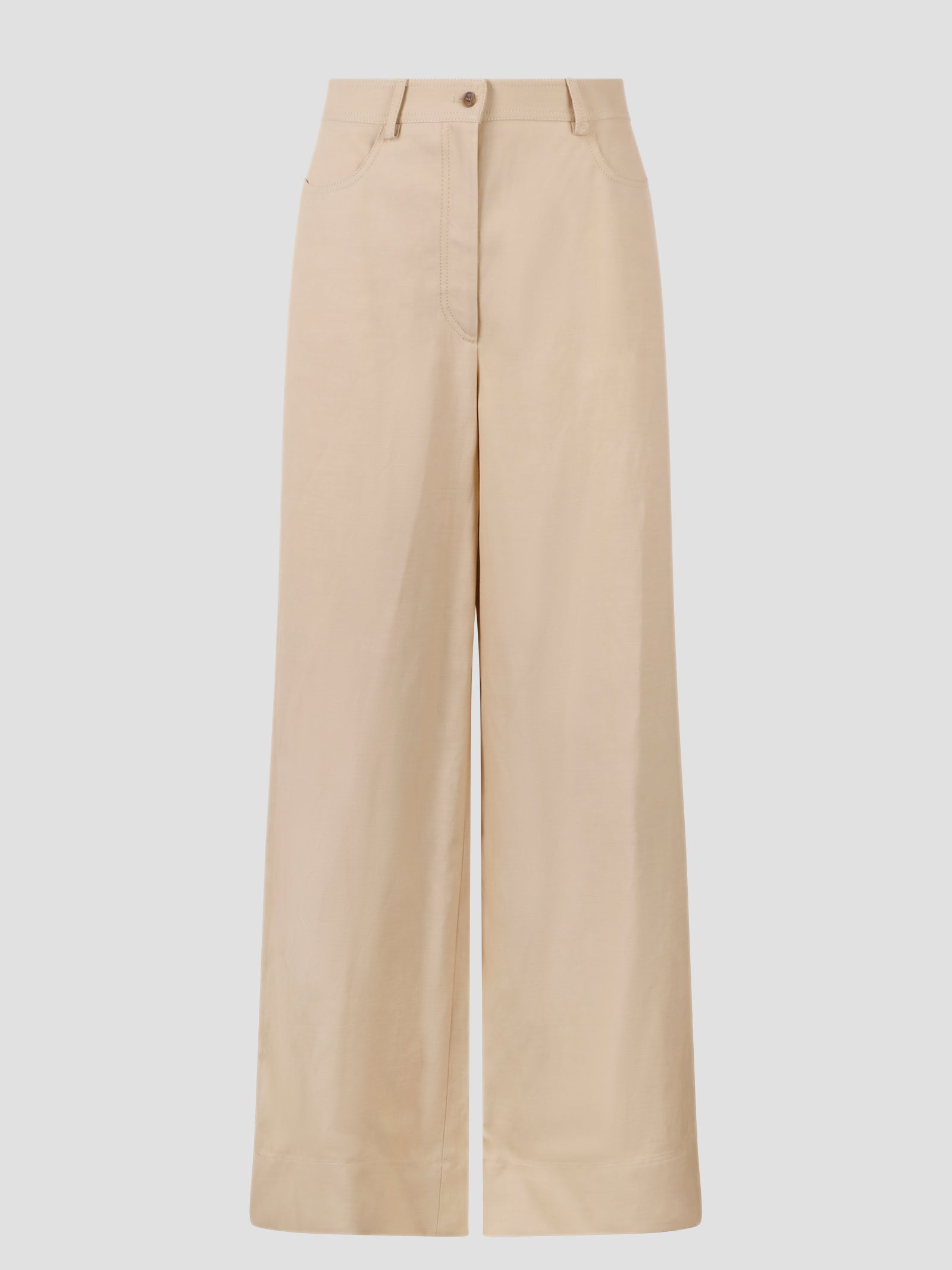 Alberta Ferretti-Linen blend palazzo trousers-Donna