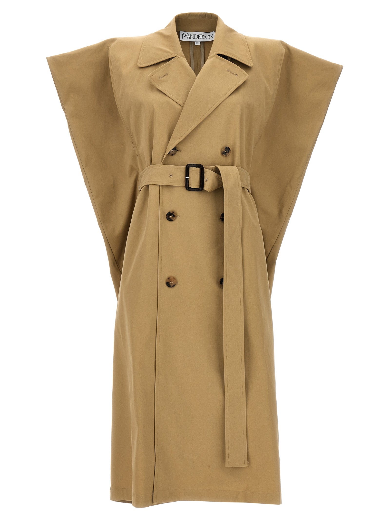 J. W. Anderson-Sleeveless Double-Breasted Trench Coat Trench E Impermeabili Beige-Donna