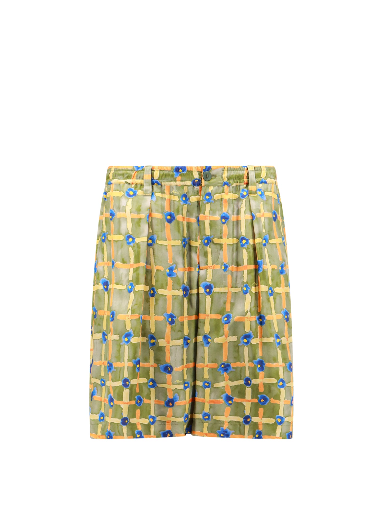 Marni-Bermuda in seta multicolor-Uomo