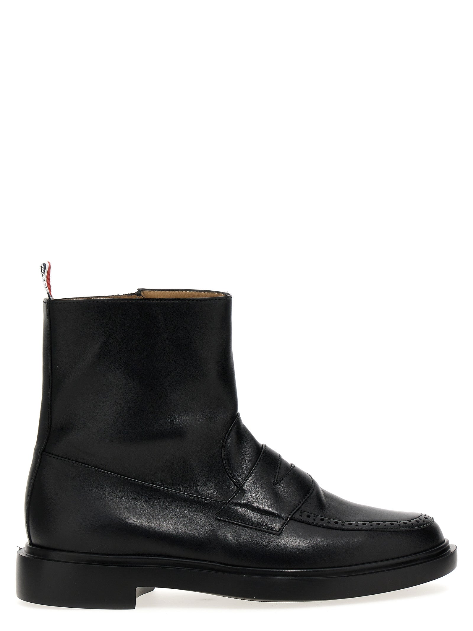 Thom Browne-Penny Loafer Stivali E Stivaletti Nero-Uomo