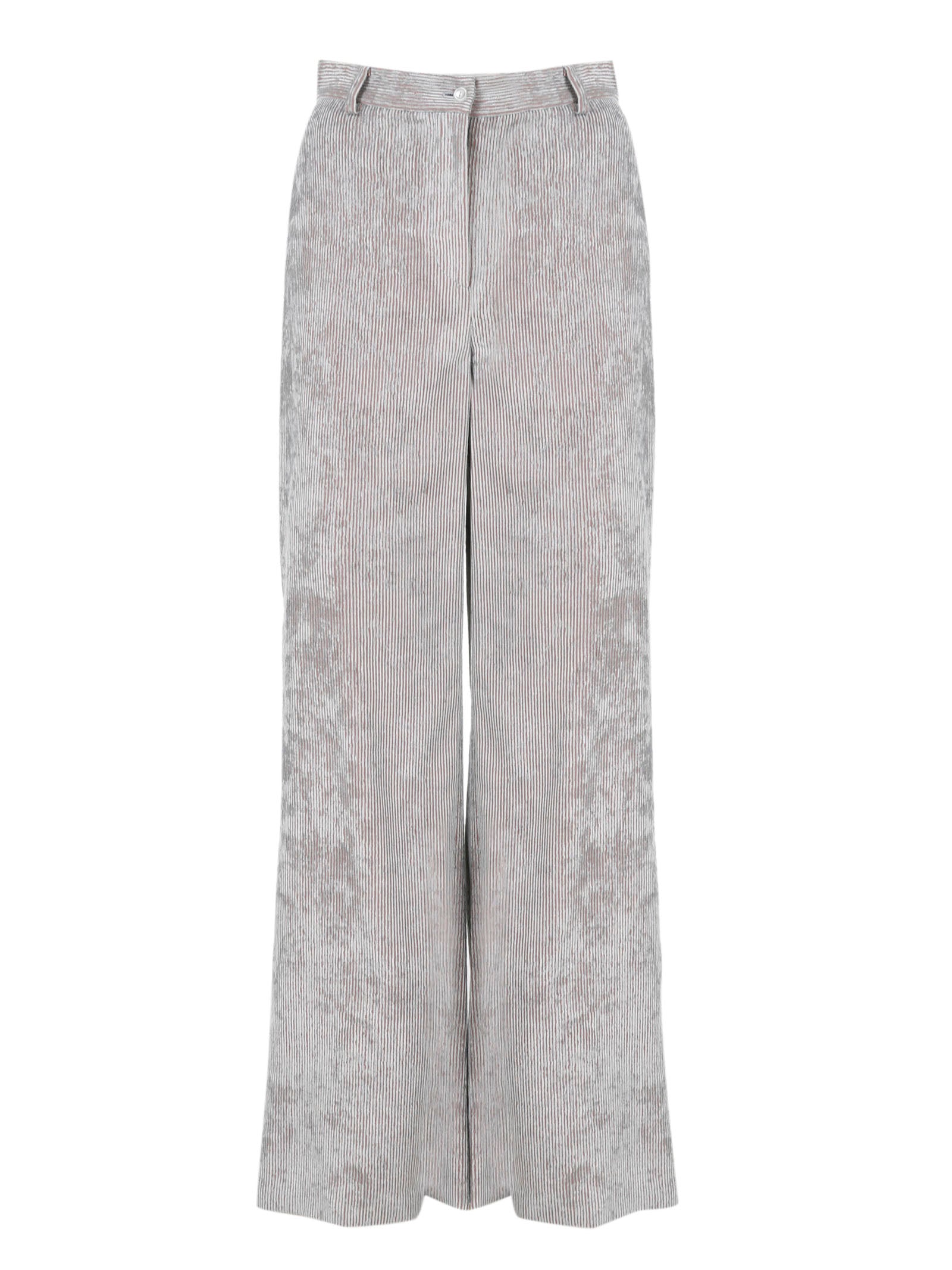 Alberta Ferretti-Ribbed velvet trousers-Donna