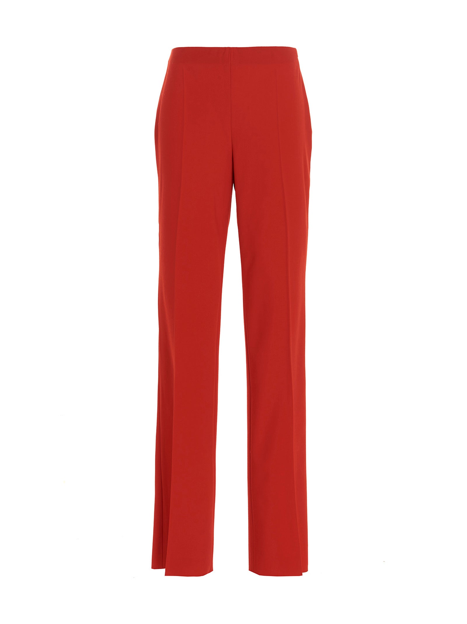 Ferragamo-Straight With Pleat Pantaloni Rosso-Donna